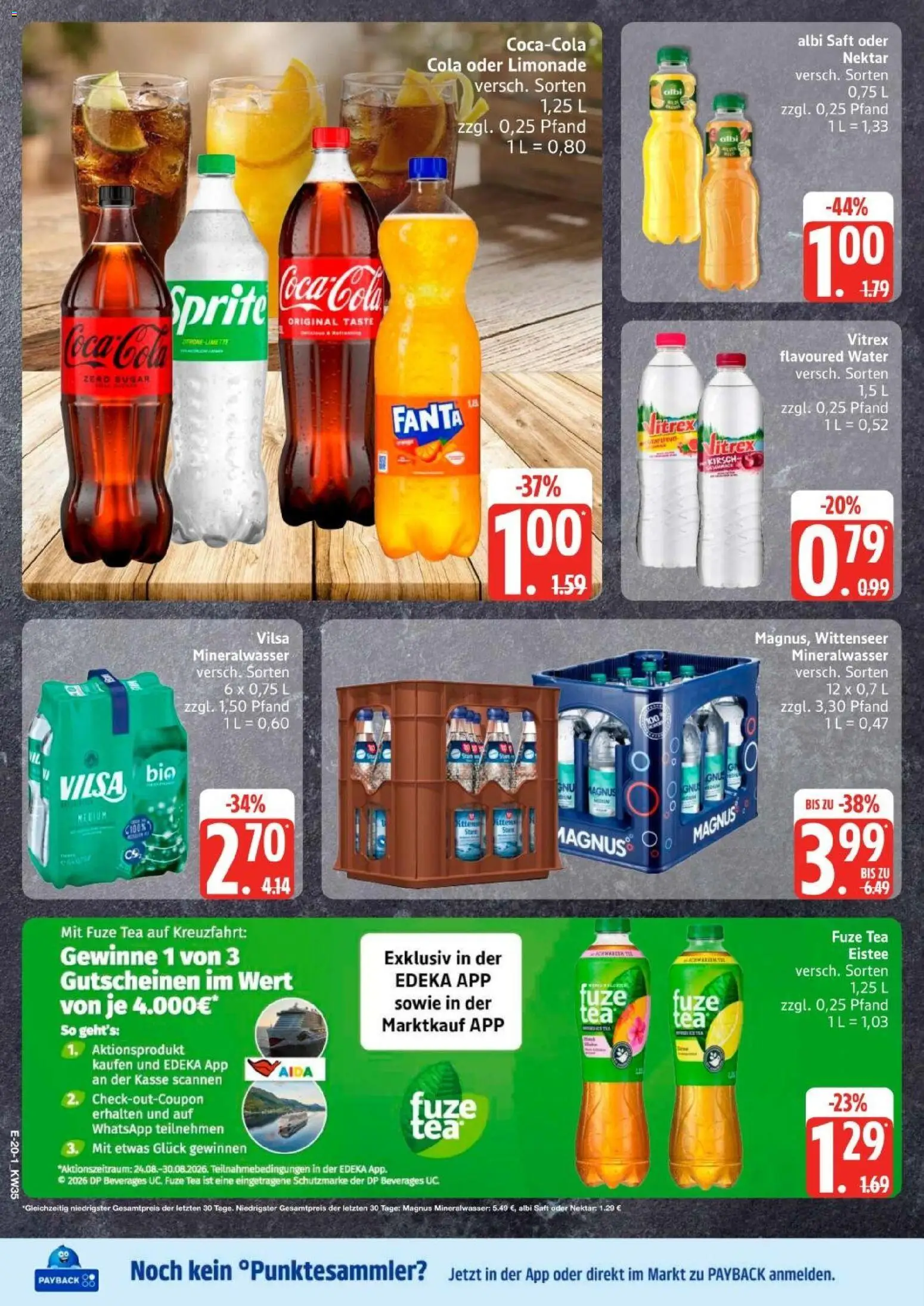 Edeka Prospekt Hamburg – gültig ab 23.08.2026 | Seite: 22 | Produkte: Coca cola, Cola, Limonade, Mineralwasser