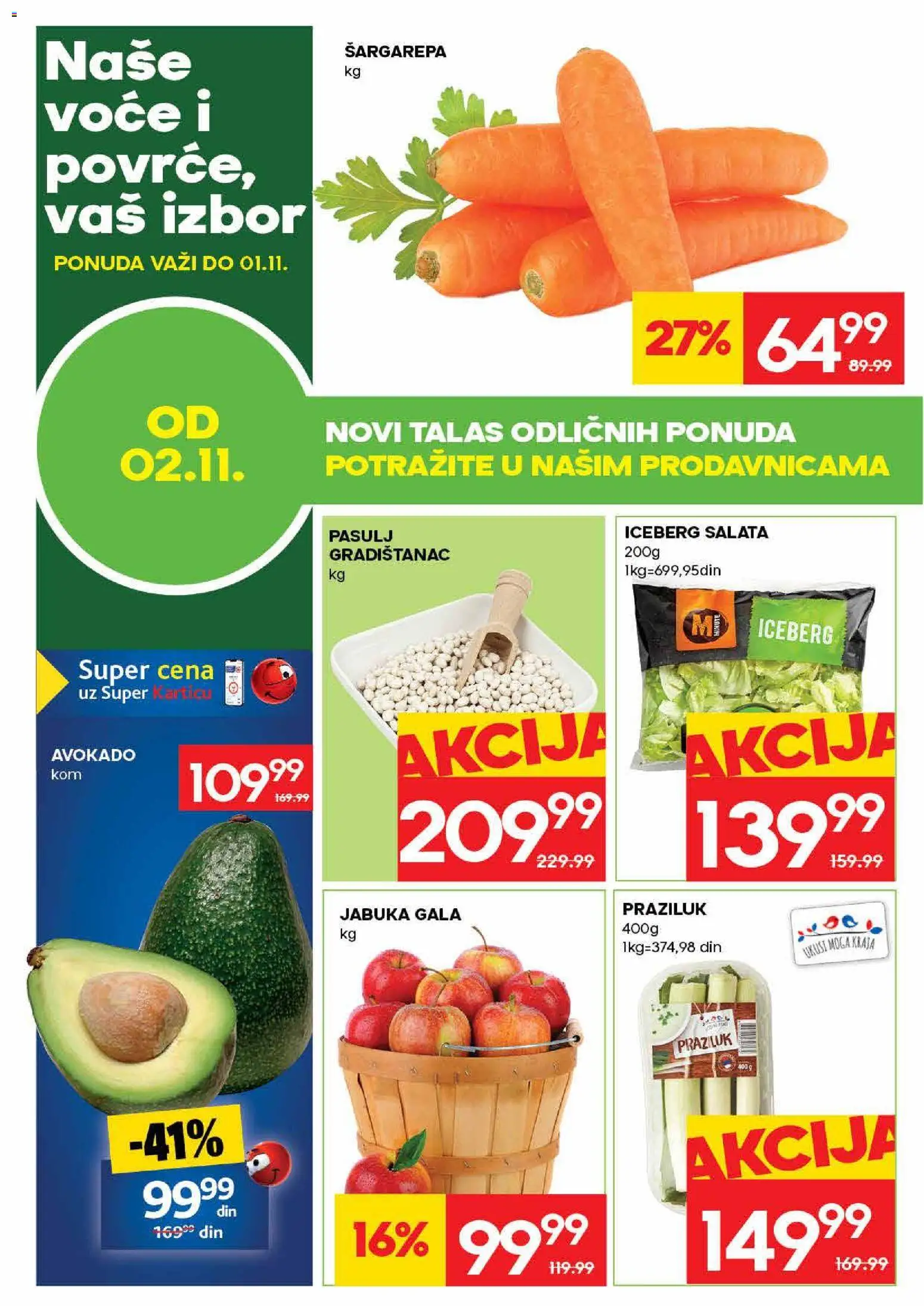 Mercator katalog - važi od 26.10.2026 | Strana: 2 | Proizvode: Voće, Pasulj, Avokado, Praziluk