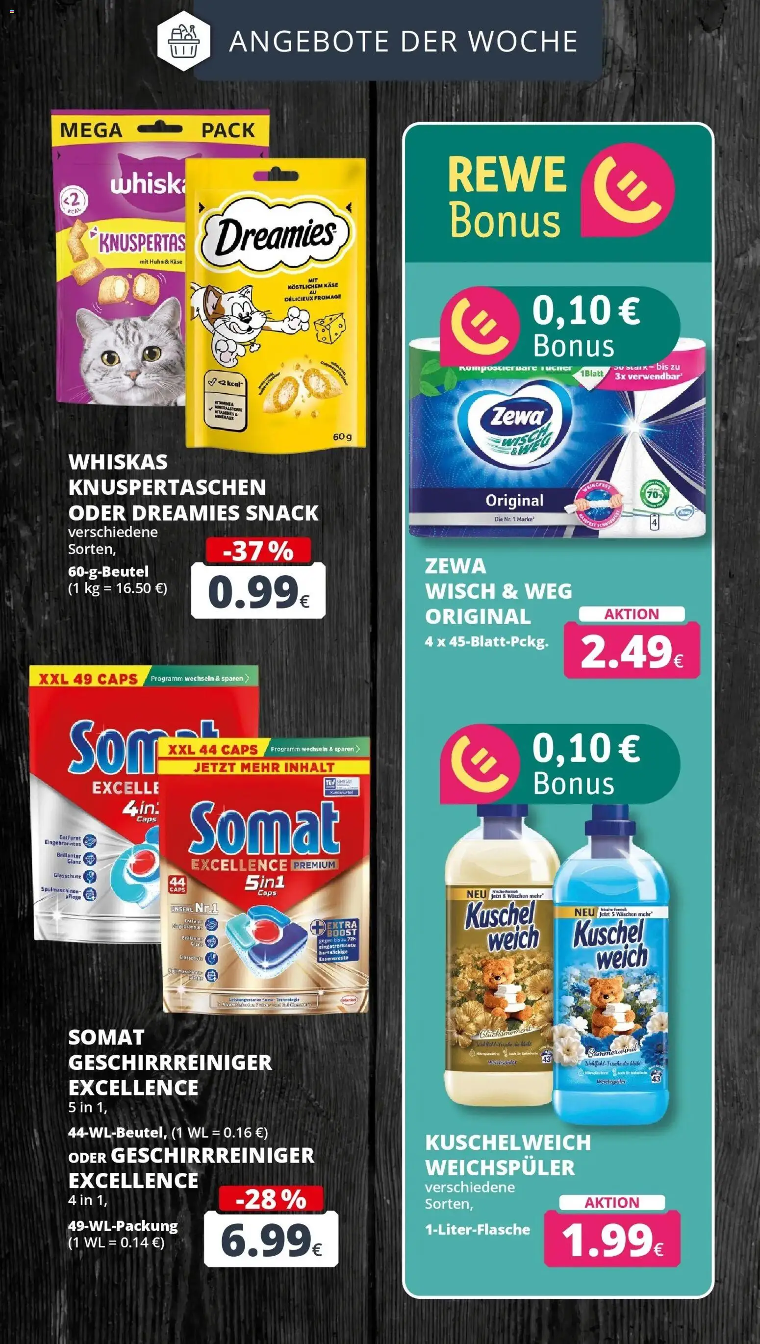 REWE Prospekt ab 28.09.2026 zum Blättern » Angebote | Seite: 8 | Produkte: Käse, Zewa, Weichspüler, Whiskas
