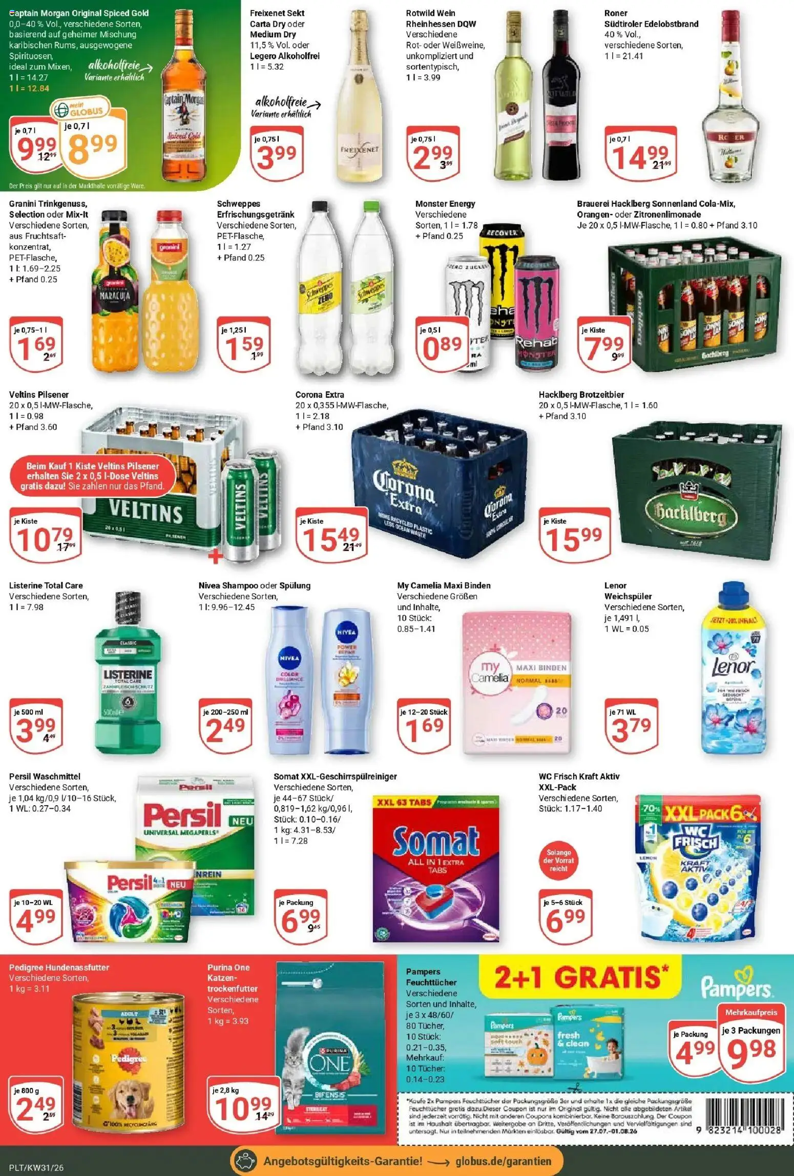 Globus Prospekt Plattling – gültig ab 20.07.2026 | Seite: 8 | Produkte: Freixenet, Orangen, Wc frisch, Veltins