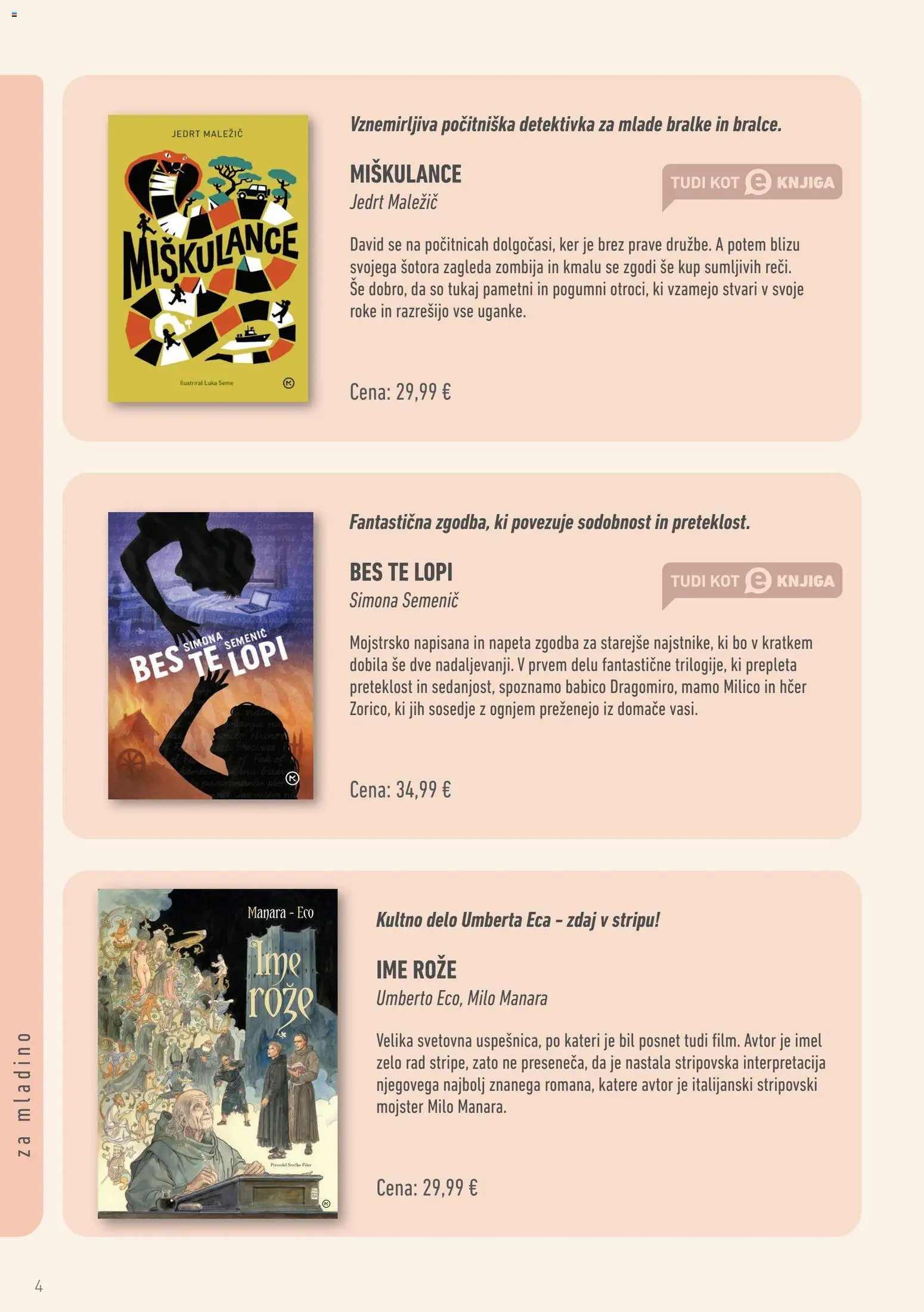 Novi Mladinska Knjiga katalog ponudbe – veljaven od 01.08.2026 | Stran: 4 | Izdelki: Knjiga, Milo