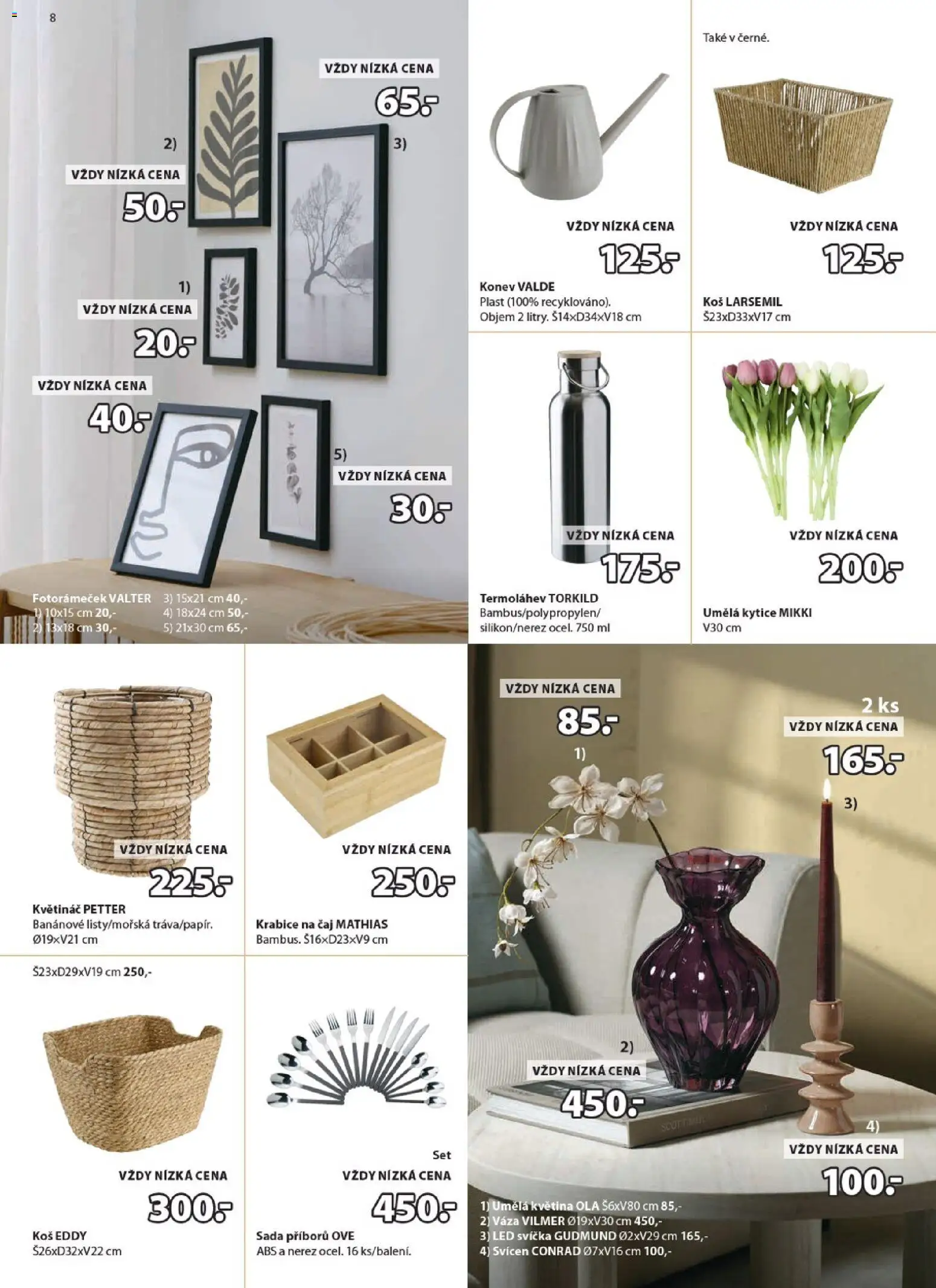 JYSK leták - Výprodej od 10.06.2026 | Strana: 8 | Produkty: Krabice, Svíčka, Svícen, LED