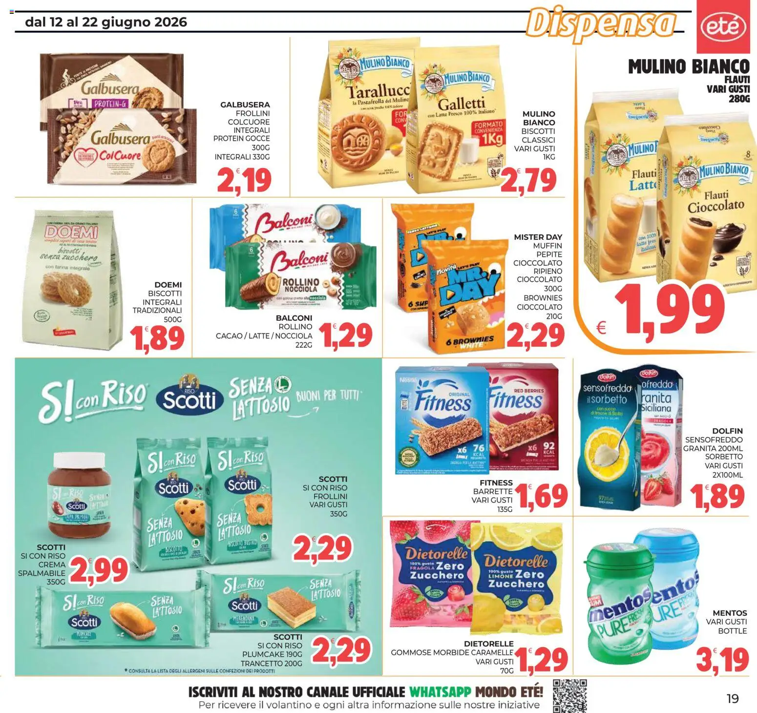 Volantino Eté del 12.06.2026 | Pagina: 19 | Prodotti: Crema, Biscotti, Muffin, Frollini