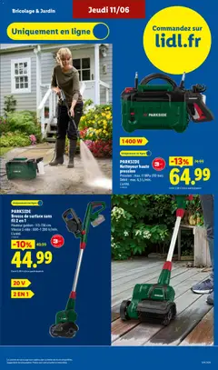 LIDL - Prévisualisation de PARKSIDE Brosse de surface sans fil 2 en 1, Hauteur guidon : 113-136 cm. Vitesse à vide : 600-1 200 tr/min. L'unité. 20 V. valide à partir de 11.06.2026 | Page: 41