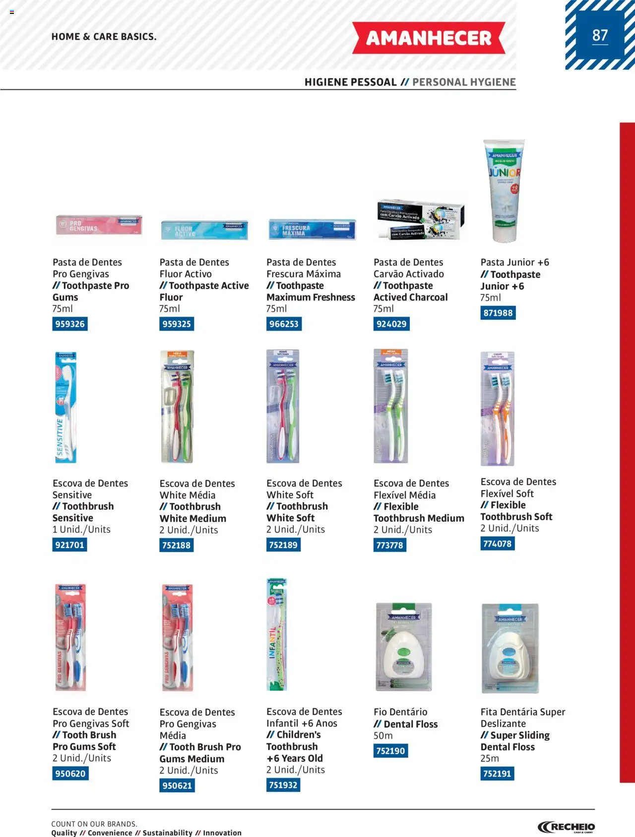 Recheio Amanhecer │ válido de 11.07.2024 | Página: 87 | Produtos: Pasta de dentes, Escova de dentes