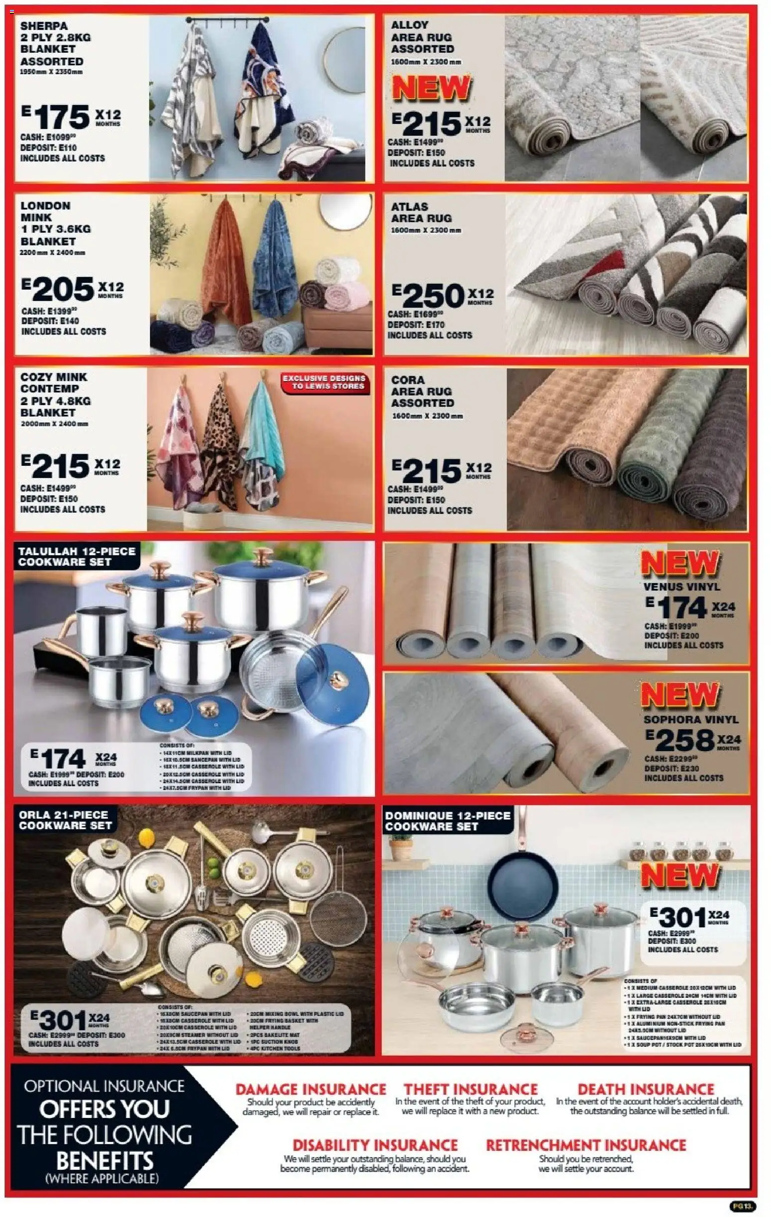 New Lewis Stores catalogue – valid from 05/10/2026 | Page: 13 | Products: Rug, Blanket, Soup, Stock
