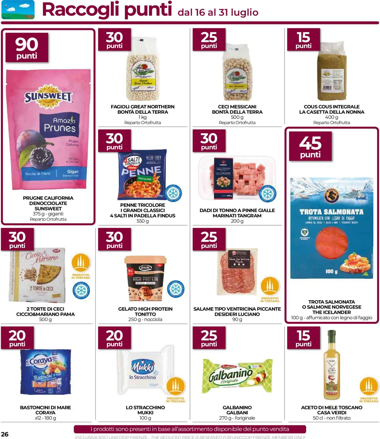 Volantino COOP del 16/07/2026 | Pagina: 26 | Prodotti: Salmone, Trota, Tonno, Stracchino