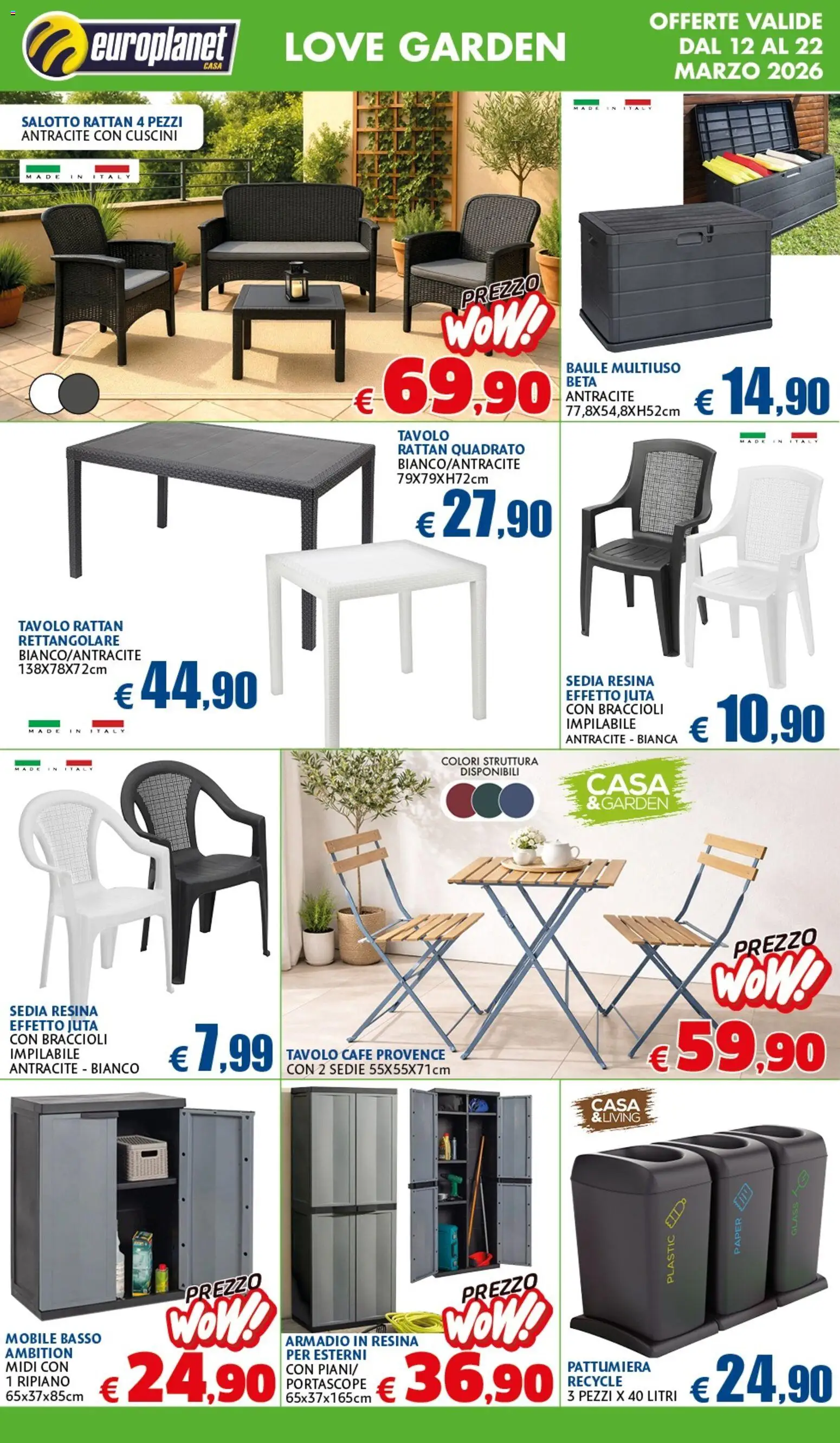 Volantino Europlanet Casa del 12.03.2026 | Pagina: 13 | Prodotti: Braccioli, Baule, Pattumiera, Sedia