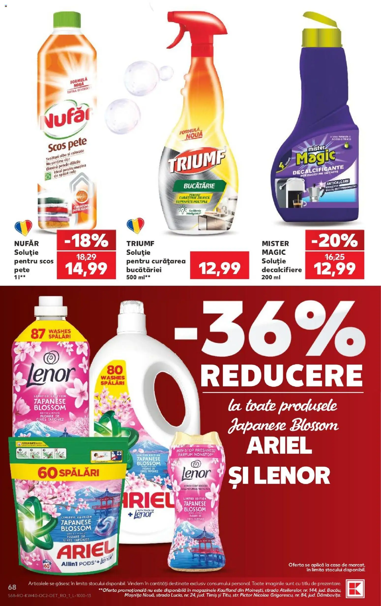 Kaufland RO akciós ujság - amely érvényes a következő dátumtól: 2026.09.30. | Oldal: 68 | Termékek: Ariel, Lenor, Parfüm