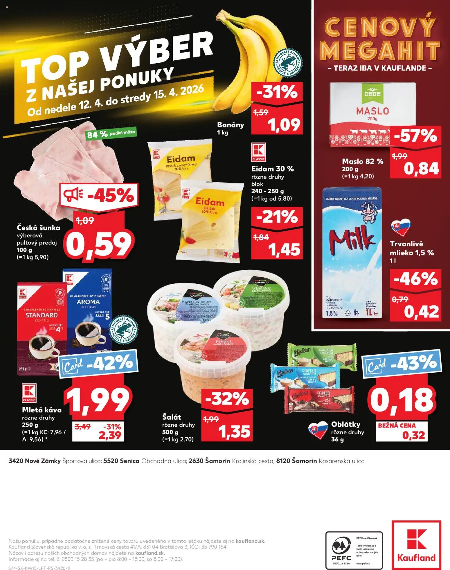Kaufland SK akciós ujság - amely érvényes a következő dátumtól: 09.04.2026 | Oldal: 74 | Termékek: Tej, Só