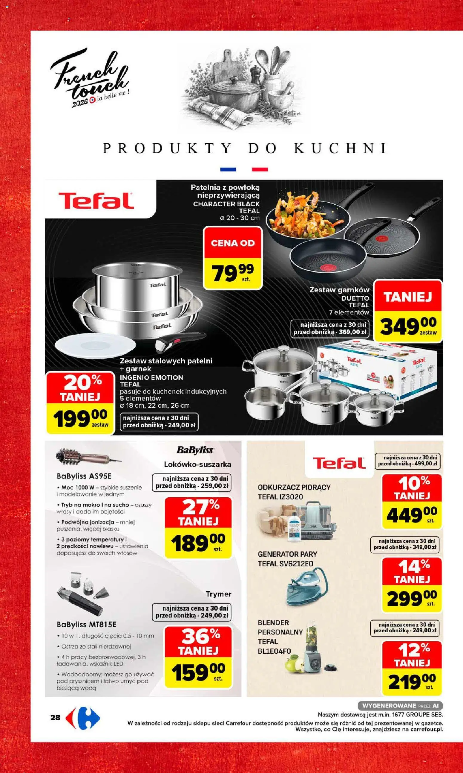 Carrefour gazetka - Przystanek Francia od 19.10.2026 | Strona: 32 | Produkty: Tefal Ingenio, Garnek, Generator pary, Patelnia