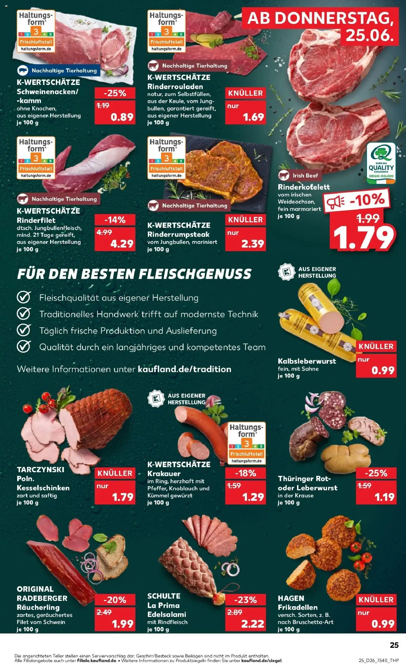 Kaufland Prospekt Dessau-Roßlau – gültig ab 22.06.2026 | Seite: 34 | Produkte: Salami, Rindfleisch, Steak, Sahne