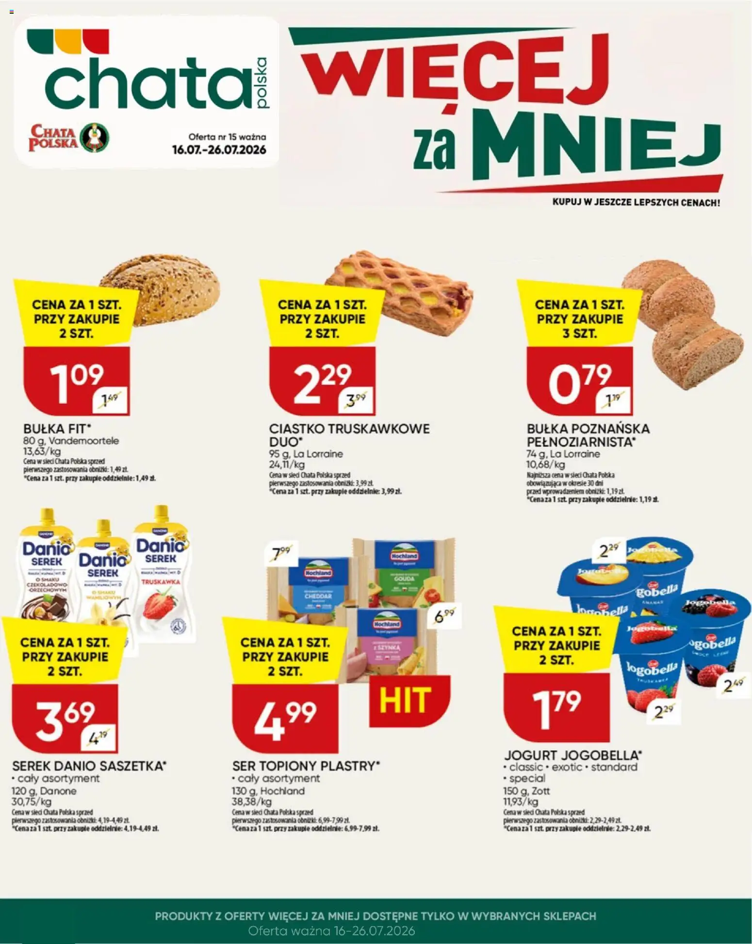 Chata Polska gazetka od 16.07.2026 | Strona: 23 | Produkty: Ser topiony, Szynka, Jogurt, Cheddar