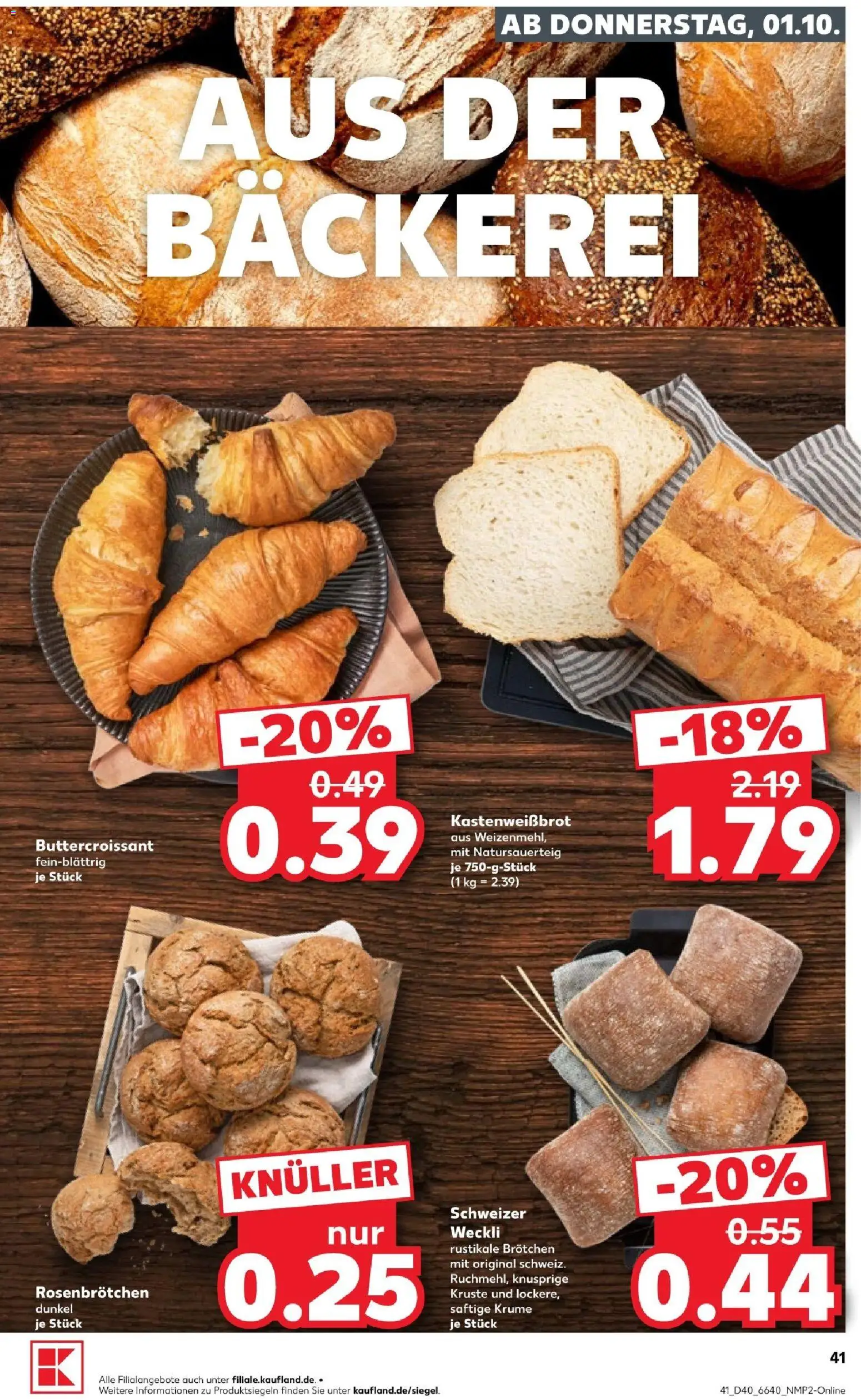 Kaufland Prospekt Stuttgart – gültig ab 01.10.2026 | Seite: 45 | Produkte: Bäckerei
