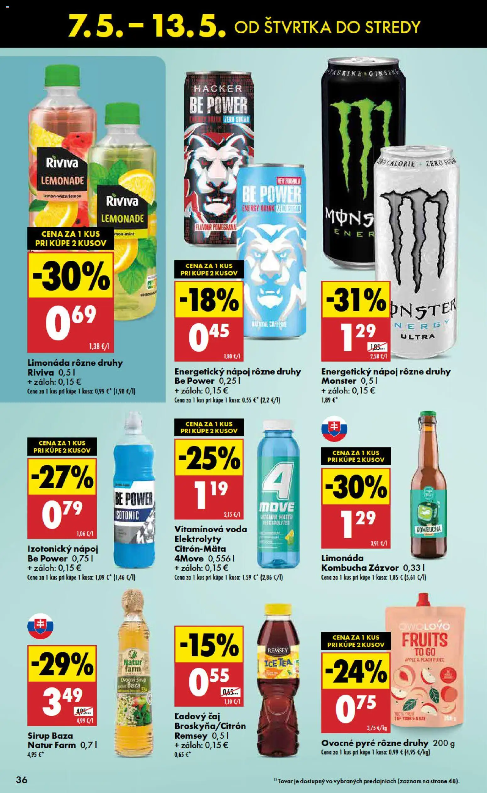 Nové Biedronka akcie – leták je platný od 07.05.2026 | Strana: 36 | Produkty: Zázvor, Čaj, Voda, Energetický nápoj
