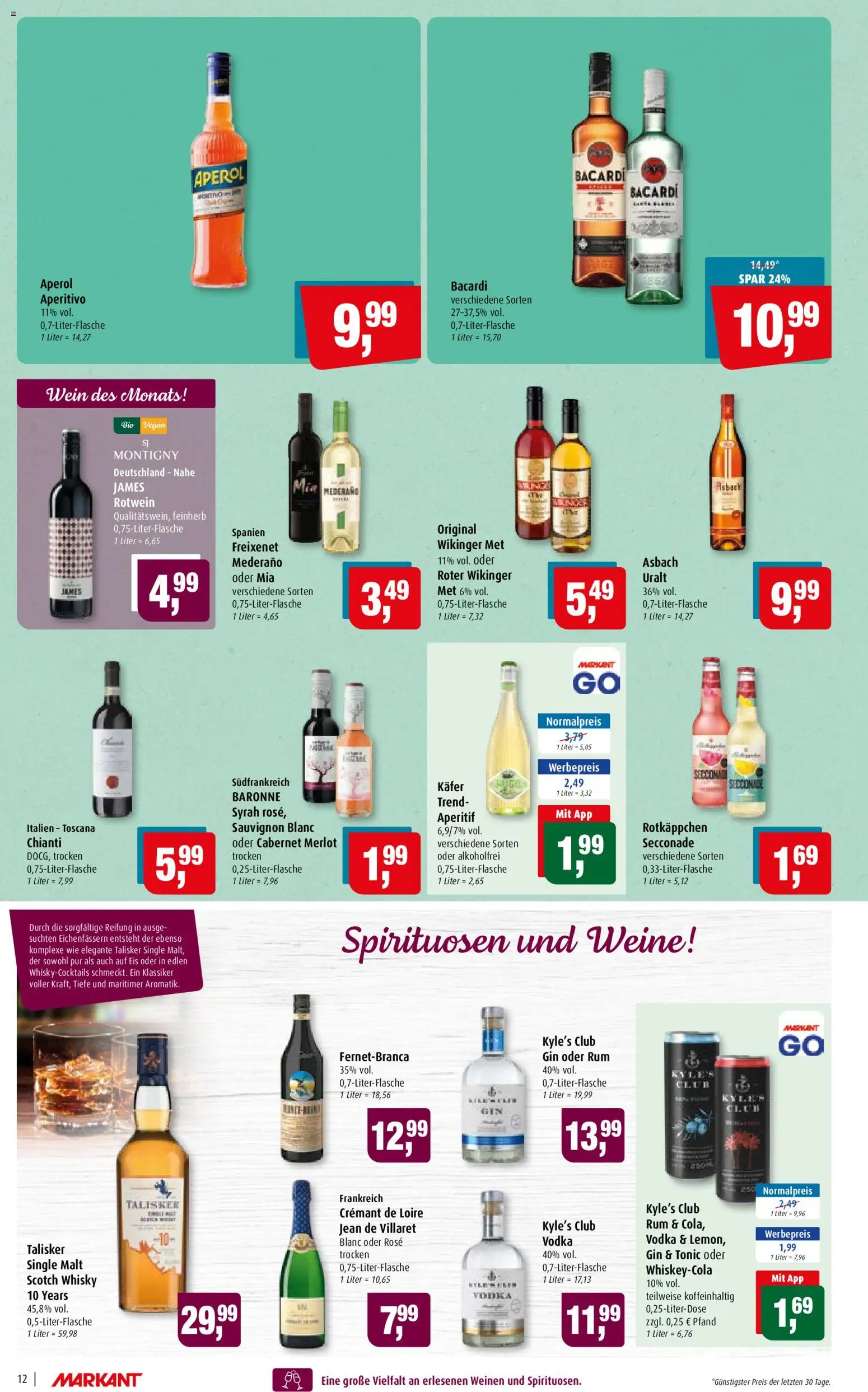 Markant Prospekt – gültig ab 02.11.2026 | Seite: 12 | Produkte: Rotkäppchen, Aperol, Vodka, Eis