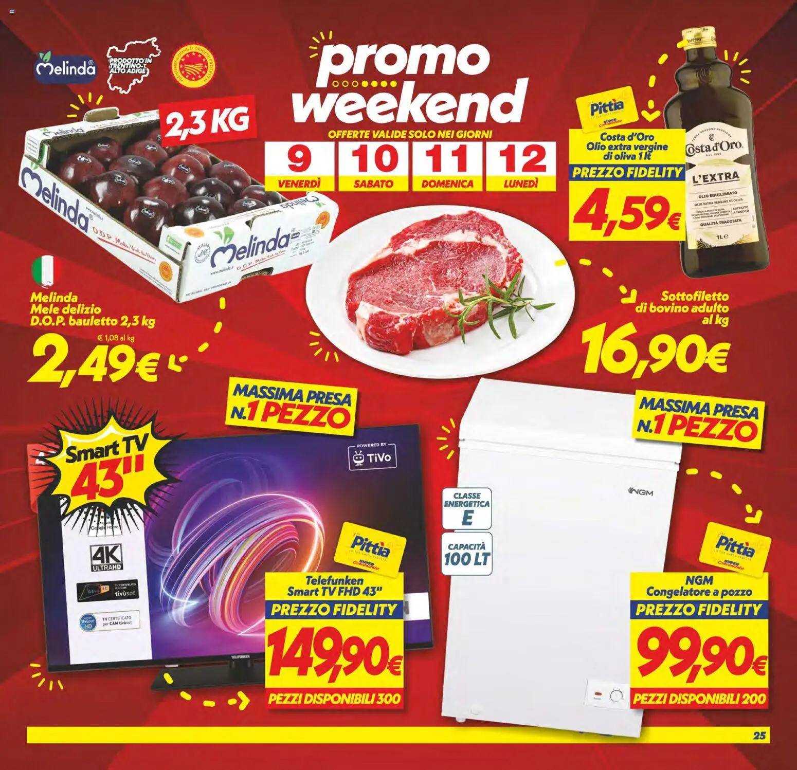 Volantino SuperConveniente del 02/10/2026 | Pagina: 25 | Prodotti: Mele, Olio, Congelatore, Presa