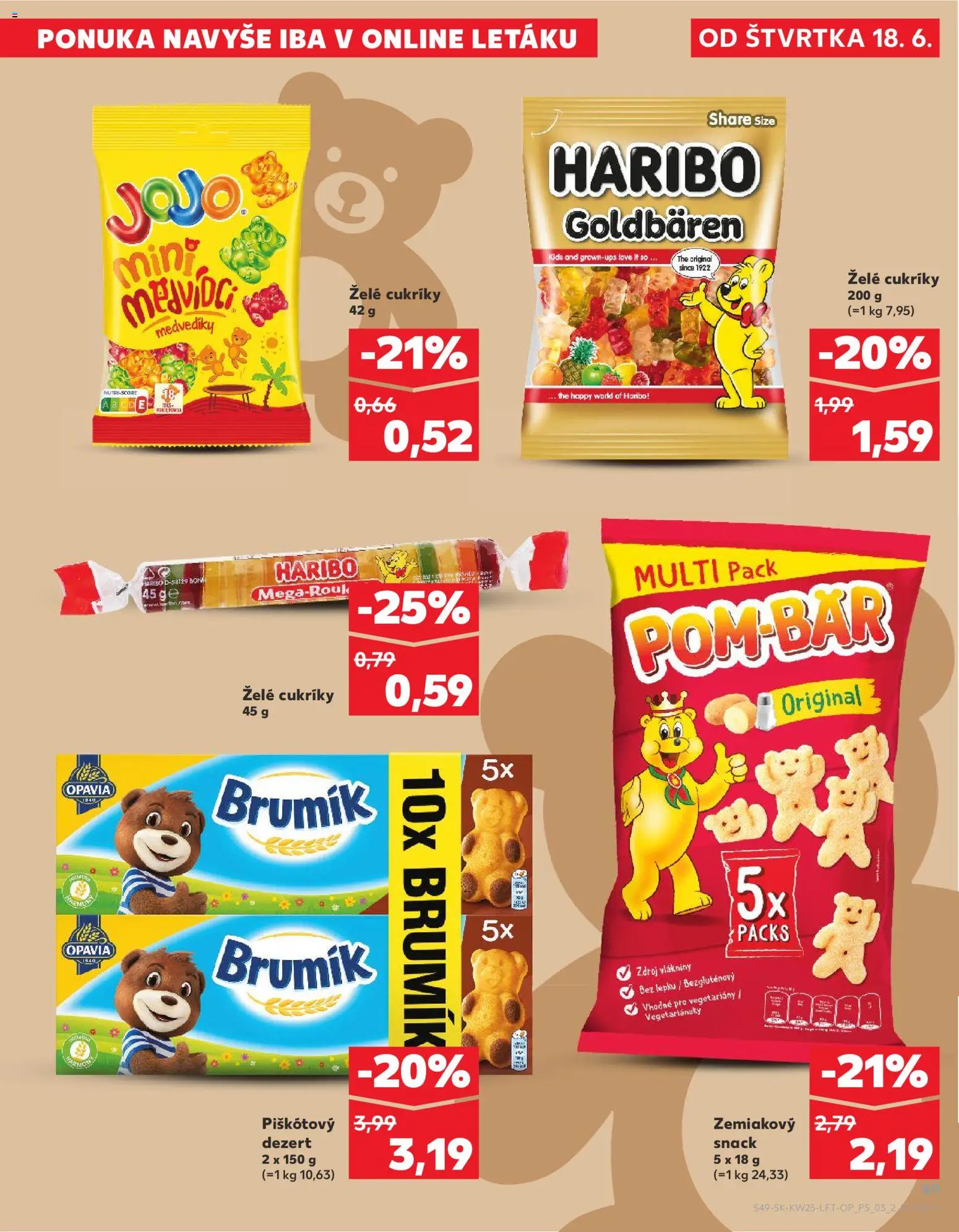 Nové Kaufland akcie – leták je platný od 18.06.2026 | Strana: 49 | Produkty: Cukríky