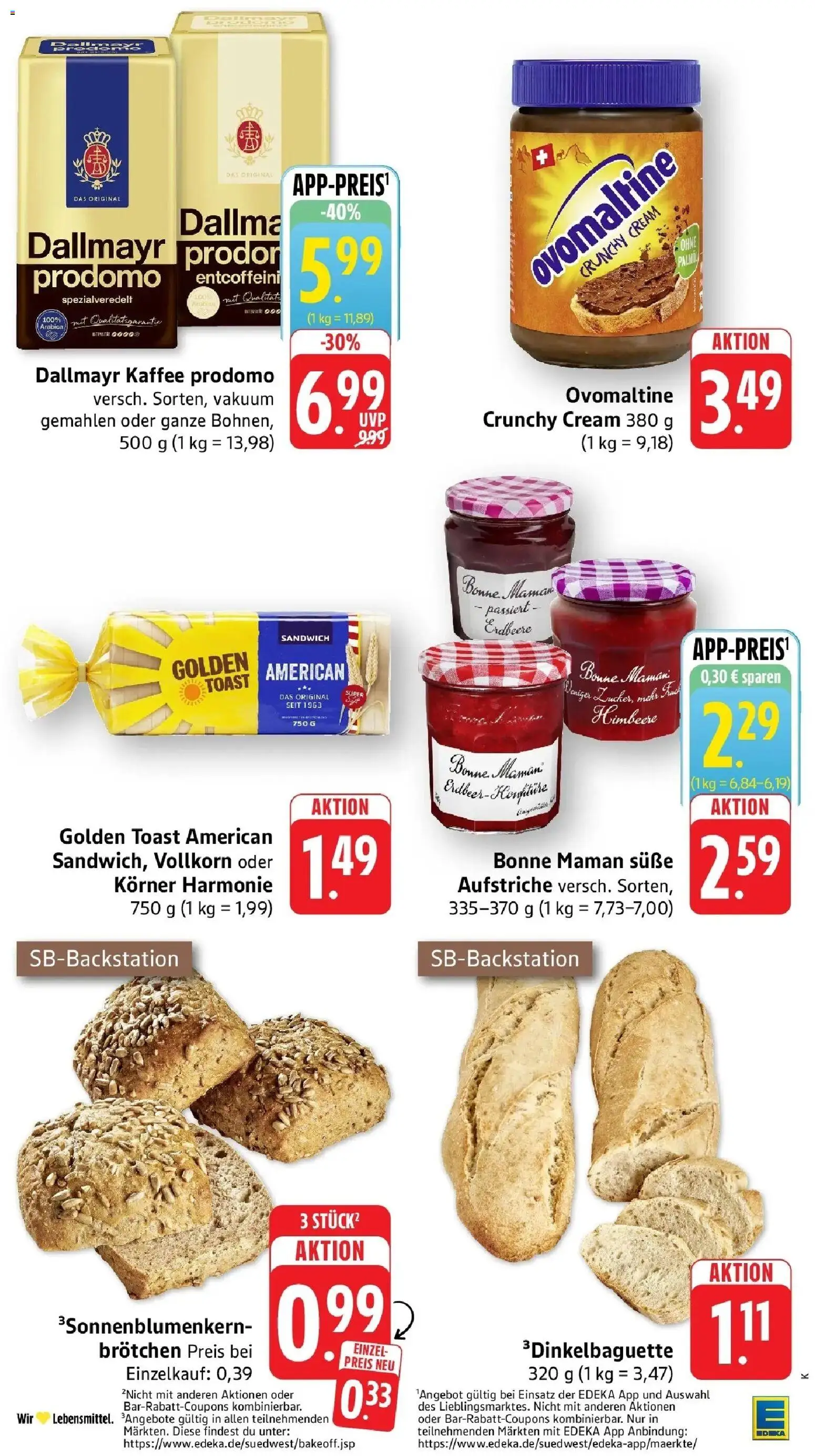 Edeka Prospekt Ettenheim – gültig ab 28.09.2026 | Seite: 25 | Produkte: Ovomaltine, Kaffee, Himbeere, Bonne maman