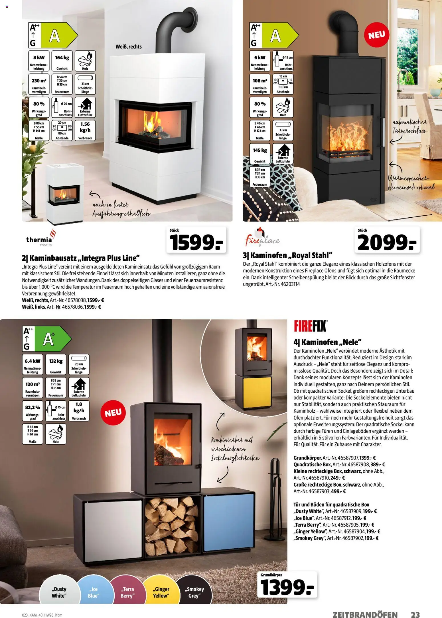 Hagebau Kaminofen & Zubehör – gültig ab 29.06.2026 | Seite: 23 | Produkte: Ofen, Gewicht, Box, Tür