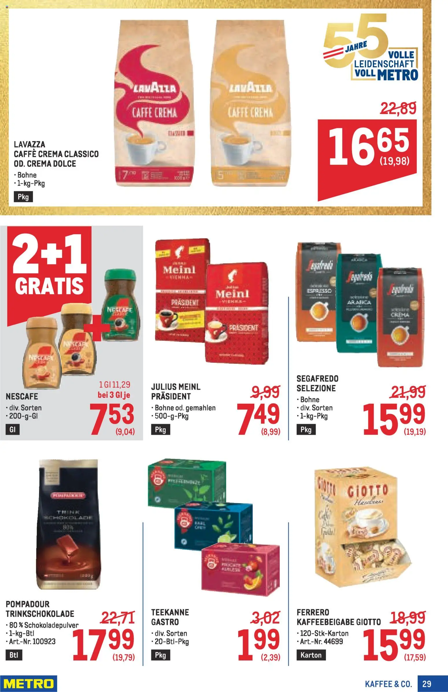 Metro angebote Profi gültig ab 16.04.2026 | Seite: 29 | Produkte: Kaffee