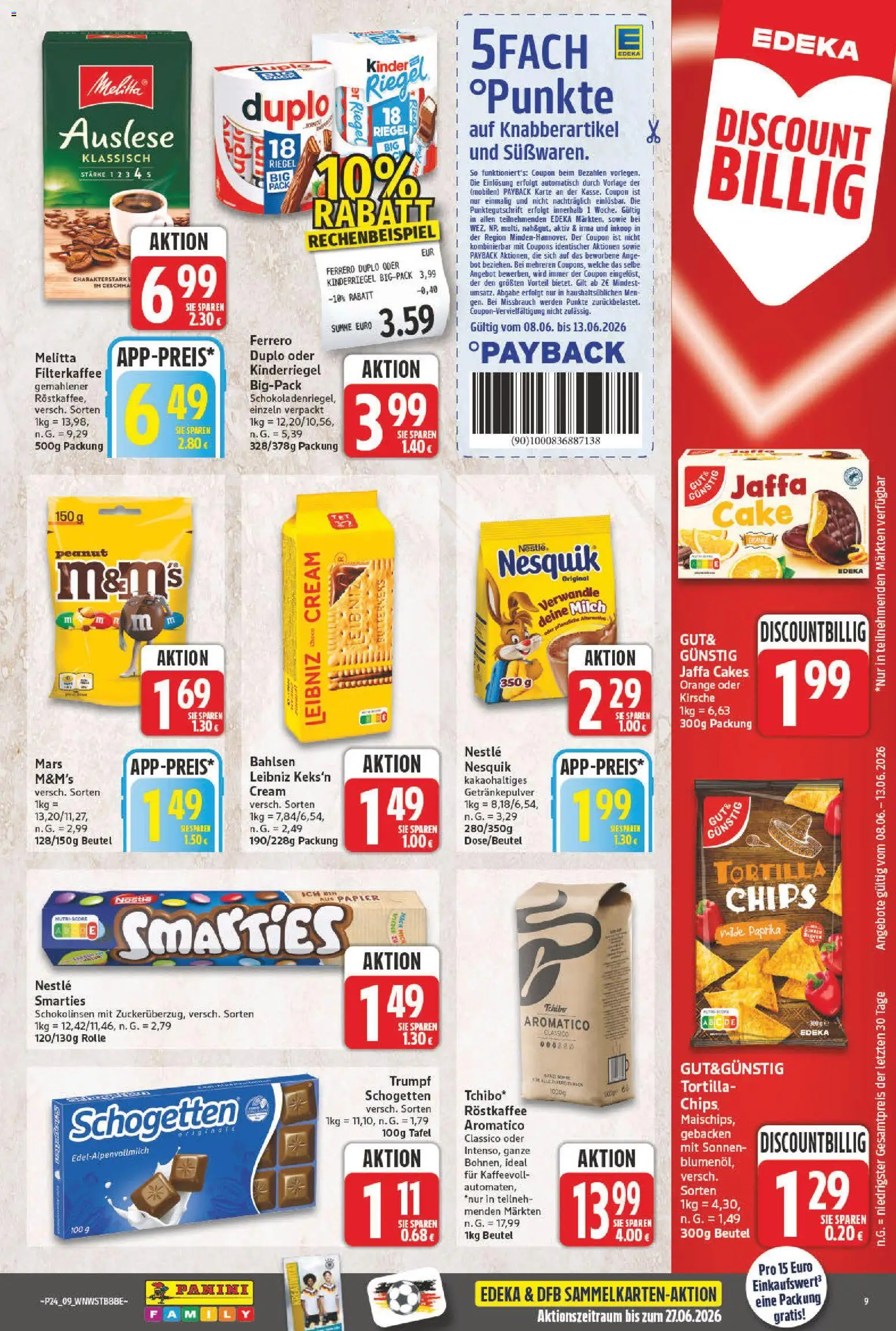 nah & gut Prospekt – gültig ab 08.06.2026 | Seite: 9 | Produkte: Melitta, M&M's, Schogetten, Duplo riegel