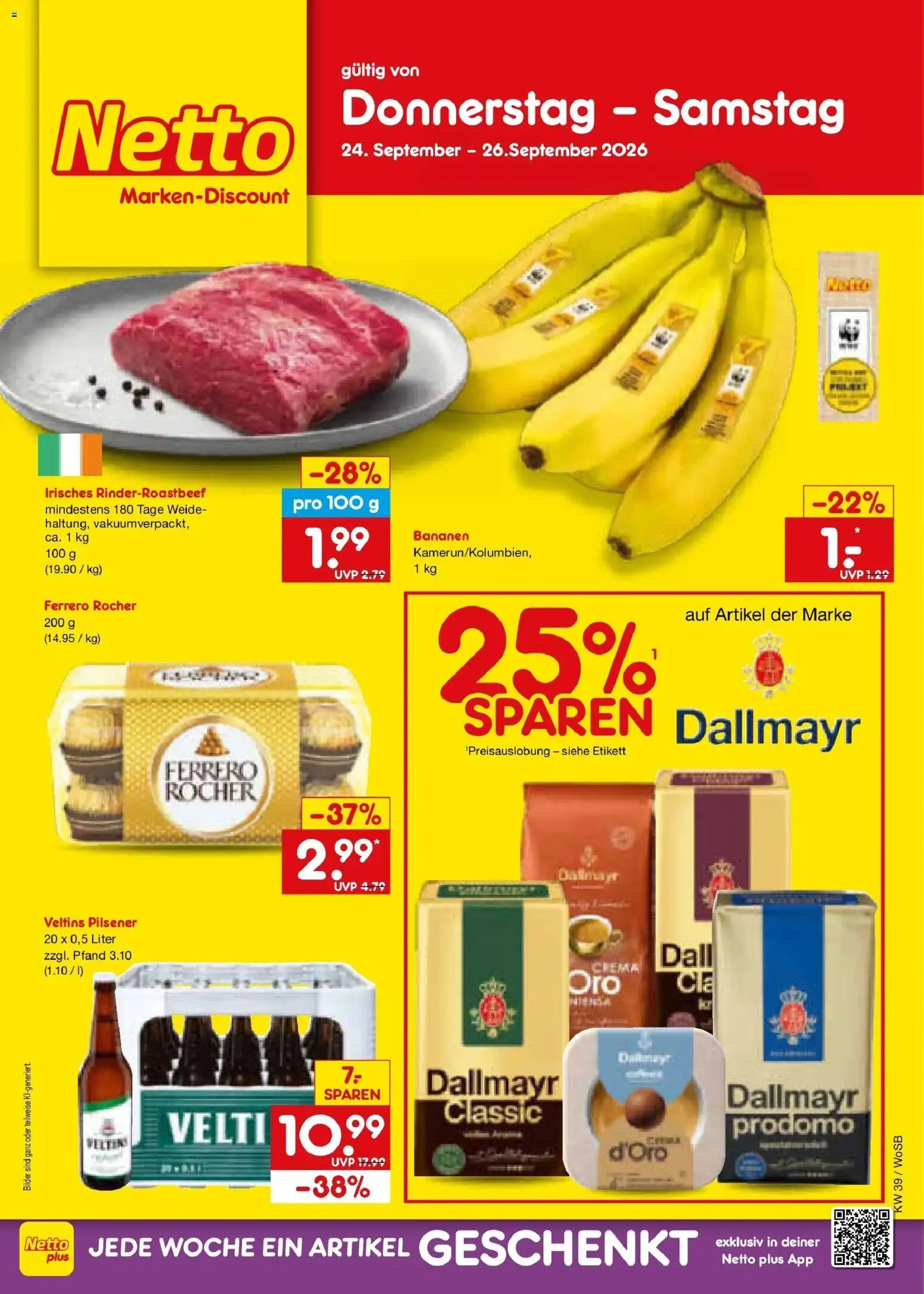 Netto Marken-Discount Prospekt Ludwigshafen-Edigheim – gültig ab 21.09.2026 | Seite: 56 | Produkte: Ferrero rocher, Bananen, Bilder, Veltins