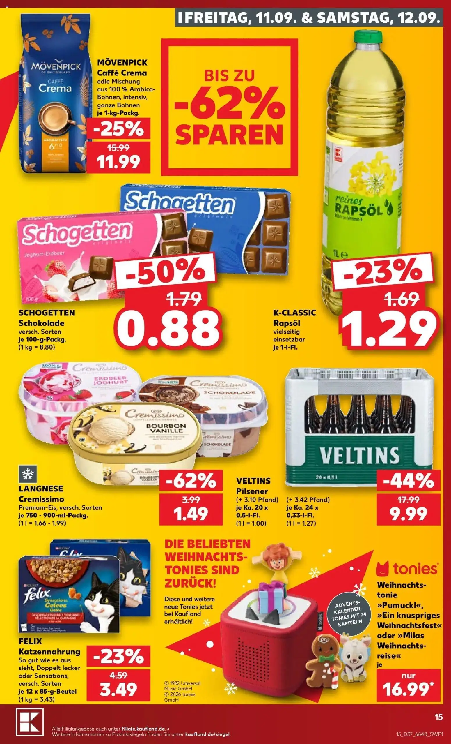 Prospekt Kaufland ab 10.09.2026 » Angebote Online zum Blättern | Seite: 15 | Produkte: Cremissimo, Joghurt, Schogetten, Bourbon