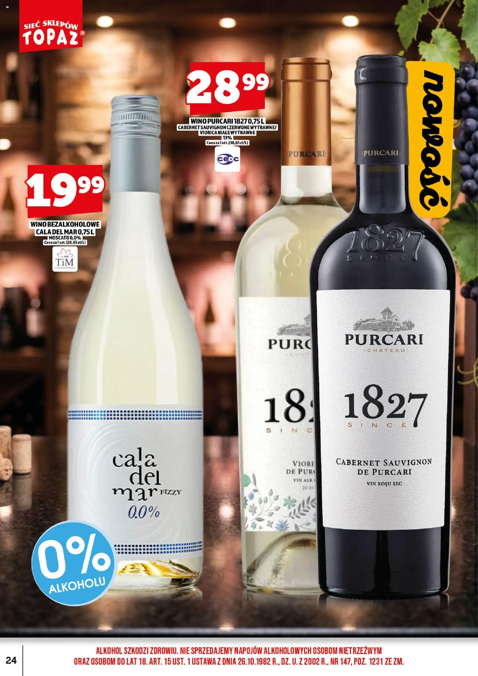 Topaz gazetka alkoholowa od 01.09.2026 | Strona: 26 | Produkty: Wino bezalkoholowe, Wino, Alkohol