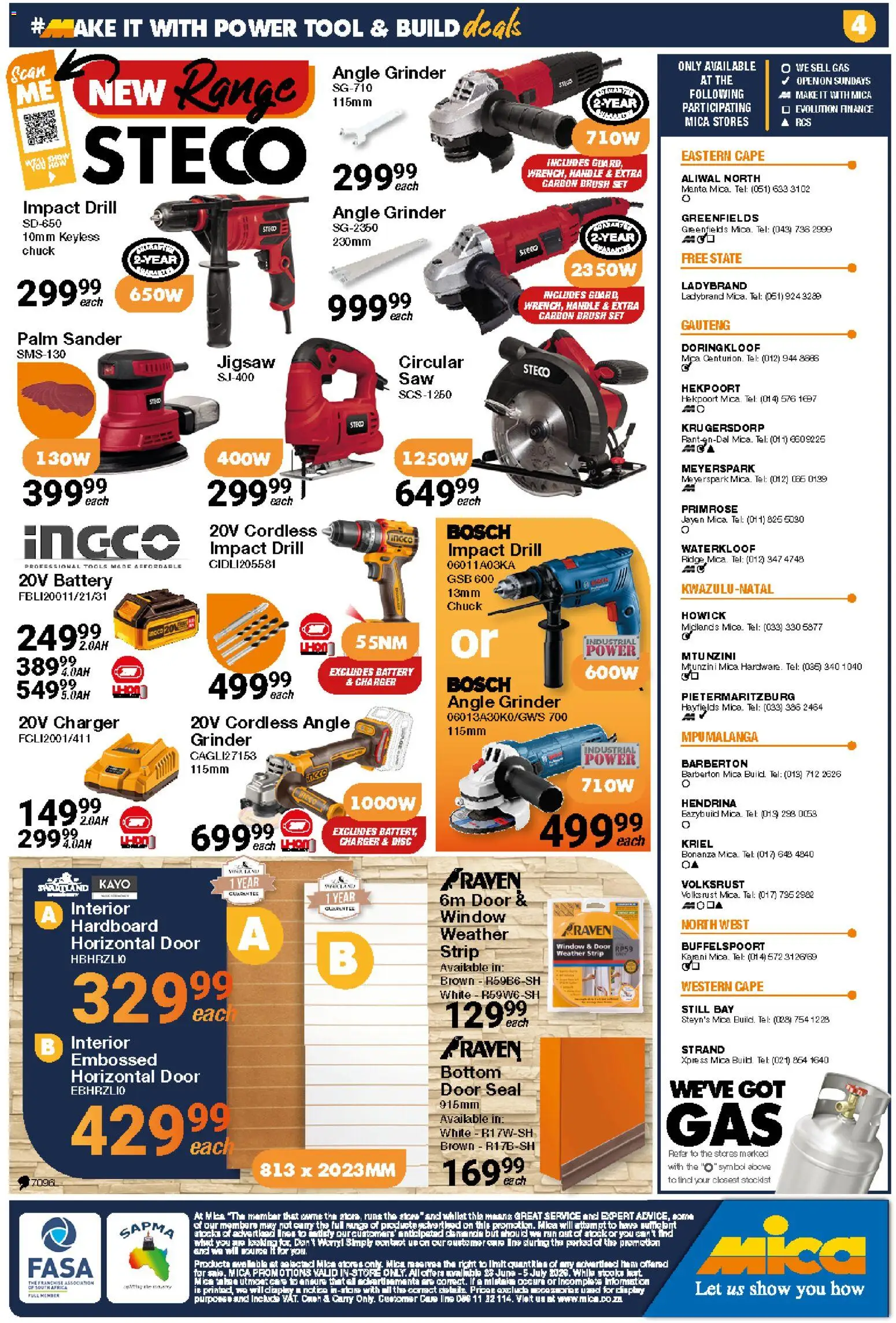 New MICA catalogue – valid from 23/06/2026 | Page: 4 | Products: Battery, Charger, Ham, Brush