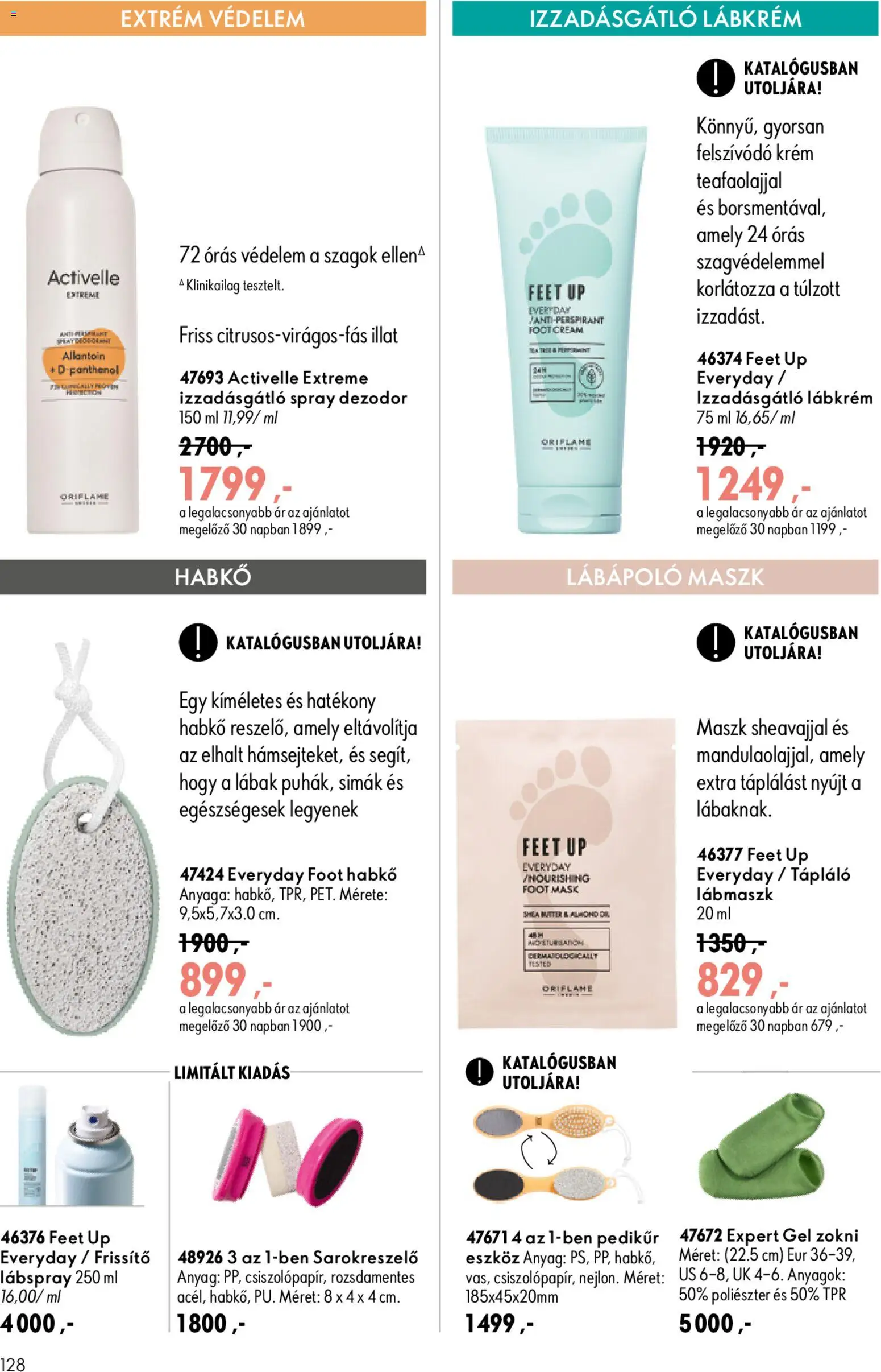 Oriflame akciós ujság - amely érvényes a következő dátumtól: 2026.08.19. | Oldal: 128 | Termékek: Maszk, Dezodor, Izzadásgátló, Zokni