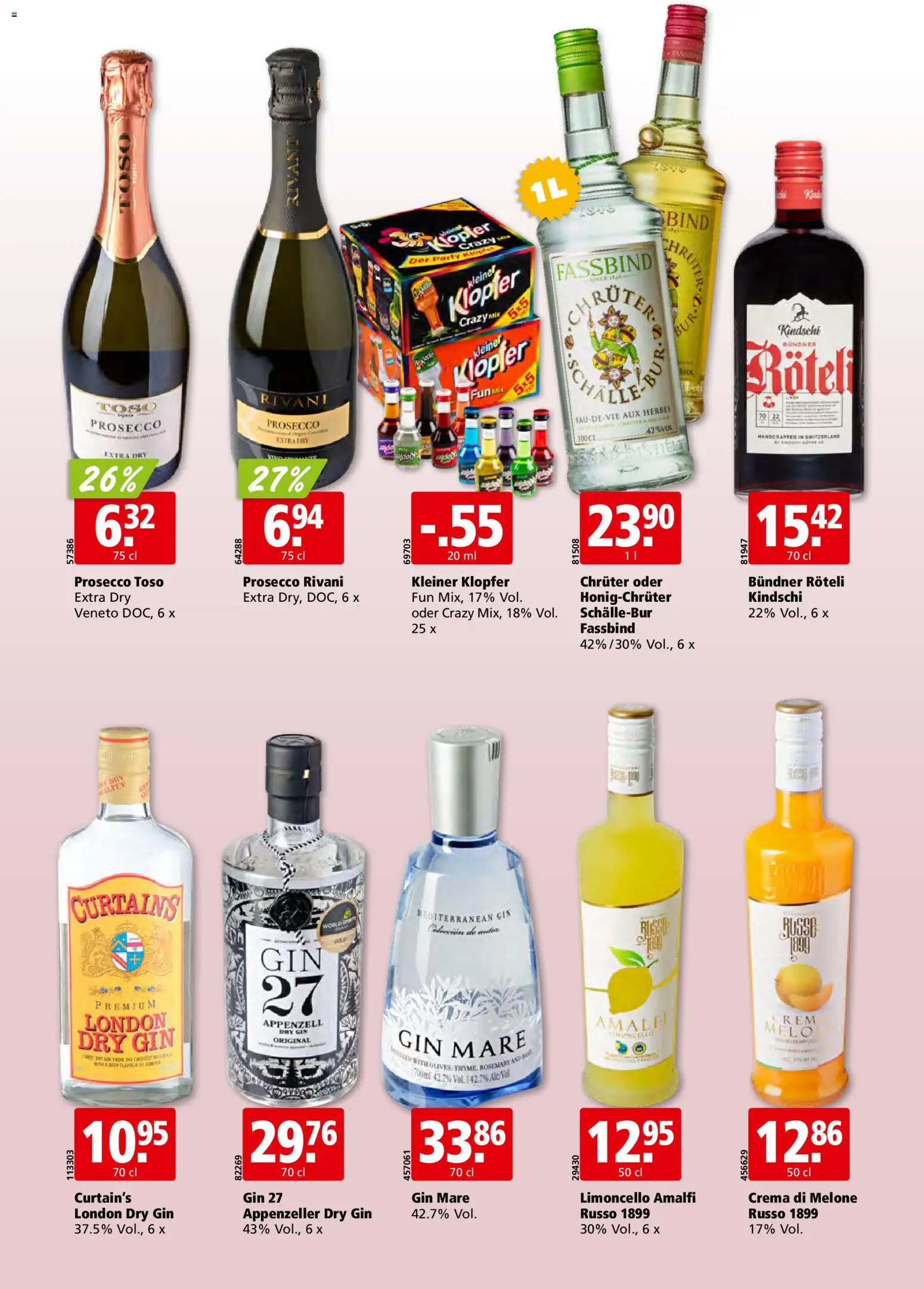 Aligro aktionen Schlieren, Gossau SG, Frauenfeld, Rapperswil-Jona, Sargans, Bern – gültig ab 07.09.2026 | Seite: 26 | Produkte: Prosecco, Gin, Melone