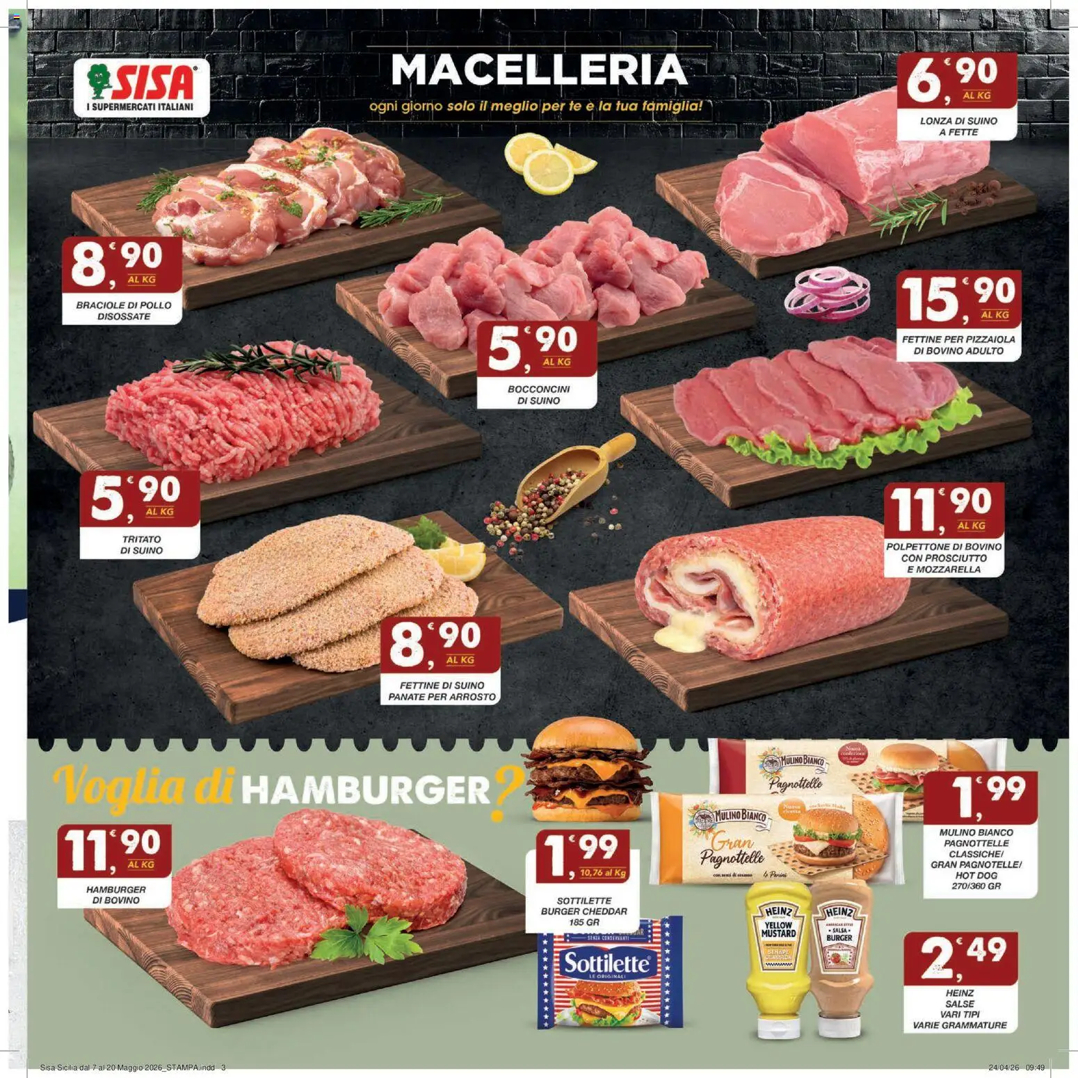Volantino SISA del 07.05.2026 | Pagina: 3 | Prodotti: Arrosto, Pollo, Tè, Hamburger