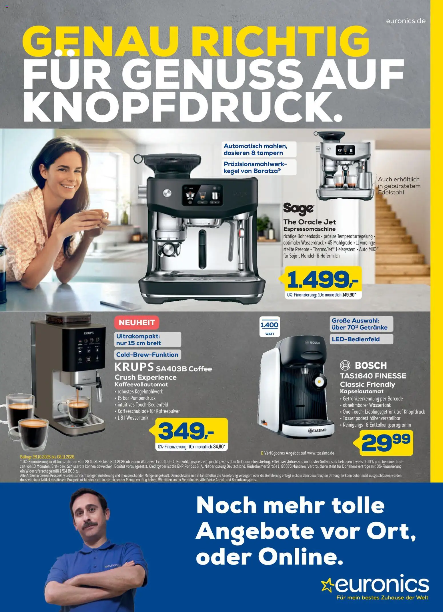 Euronics Black November – gültig ab 28.10.2026 | Seite: 16 | Produkte: Bosch, Krups, Hafermilch, Tassimo