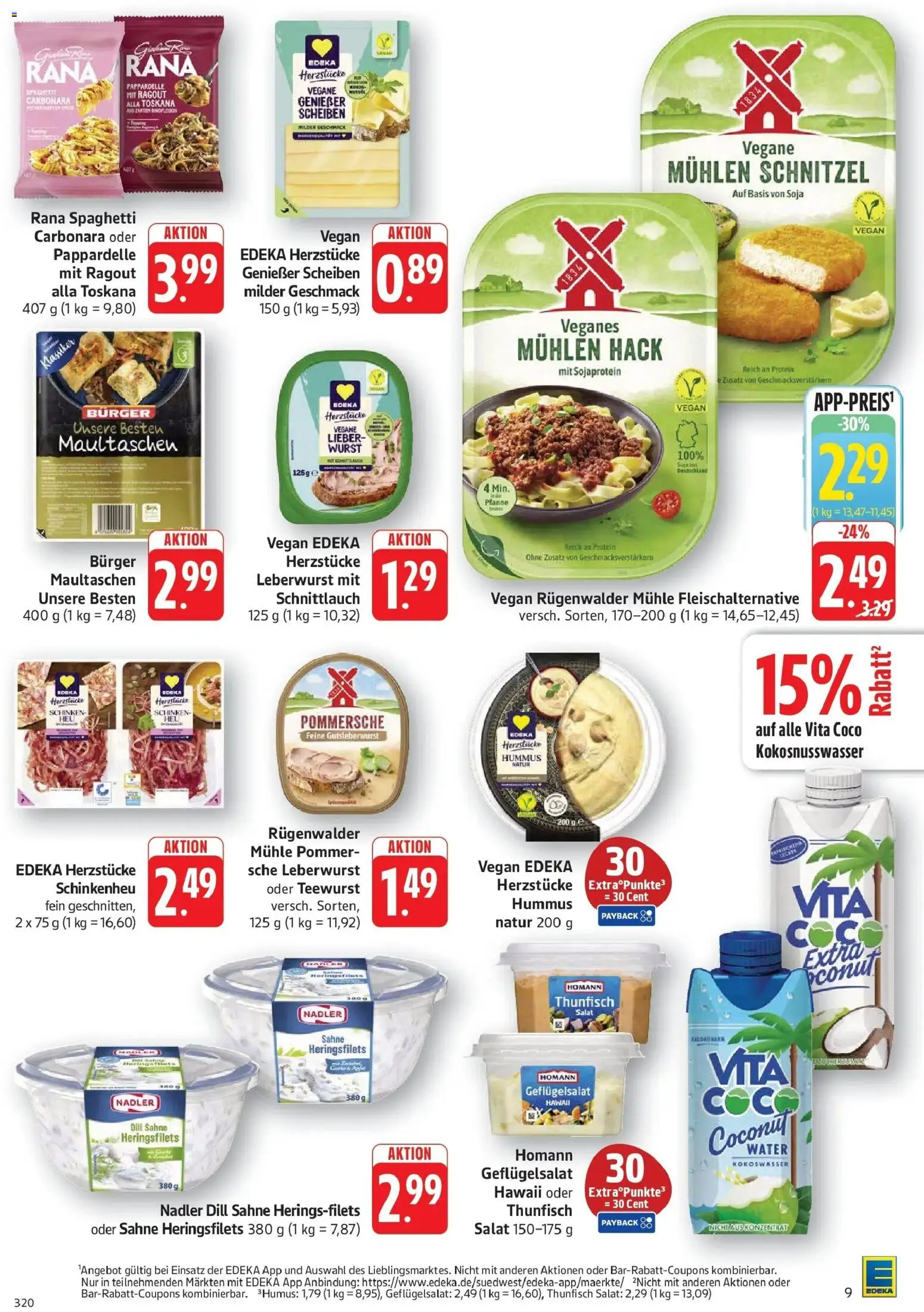 Edeka Prospekt Walldorf (ab 14.09.2026) » Angebote Online | Seite: 9 | Produkte: Schnitzel, Wurst, Hummus, Schinken