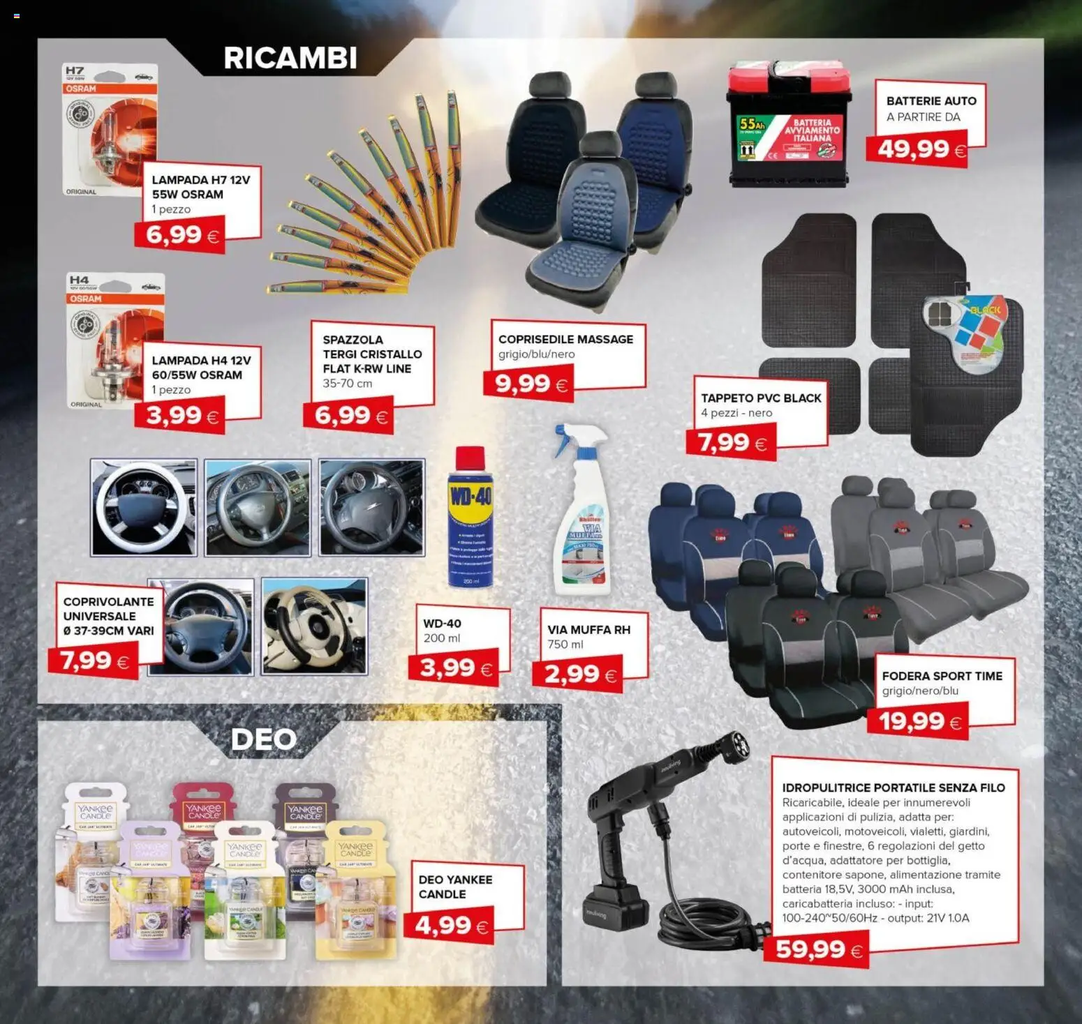 Volantino Oasi del 25/09/2026 | Pagina: 21 | Prodotti: Idropulitrice, Adattatore, Tappeto, Batterie