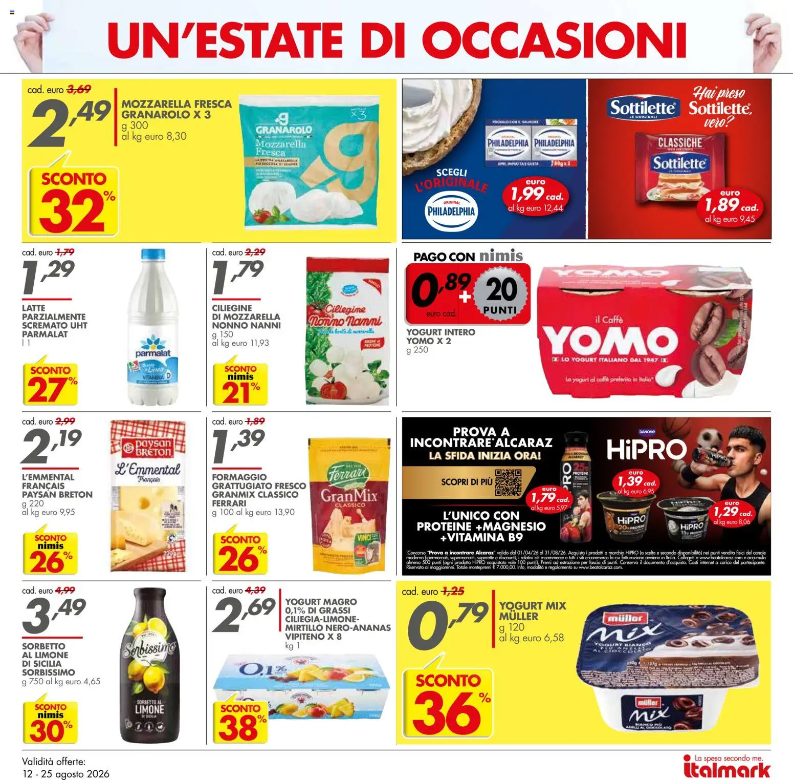 Volantino Italmark del 12/08/2026 | Pagina: 11 | Prodotti: Yogurt, Caffè, Salmone, Limone