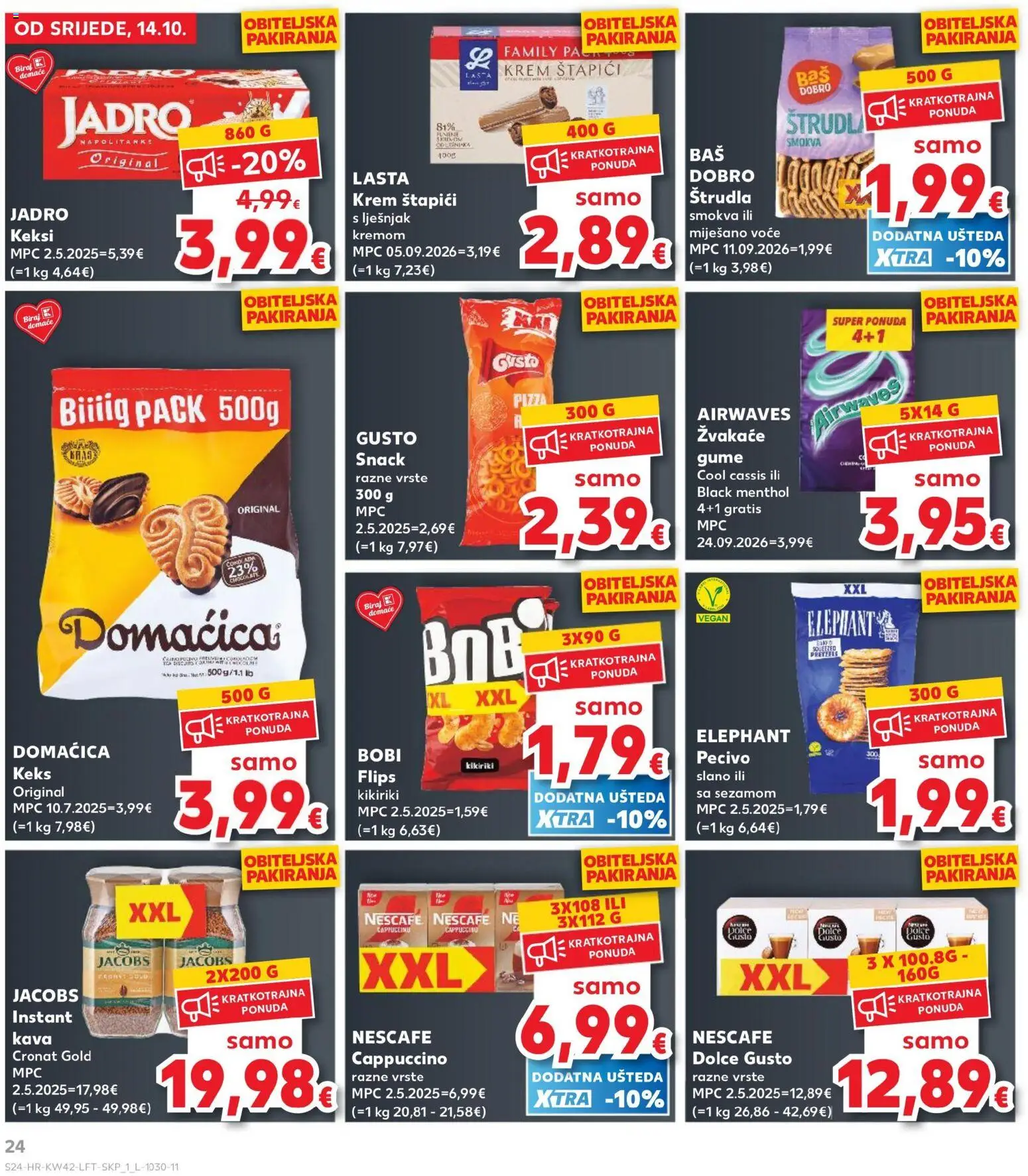 Kaufland katalog | vrijedi od 14.10.2026 | Stranica: 24 | Proizvodi: Kava, Jacobs, Kikiriki, Voće