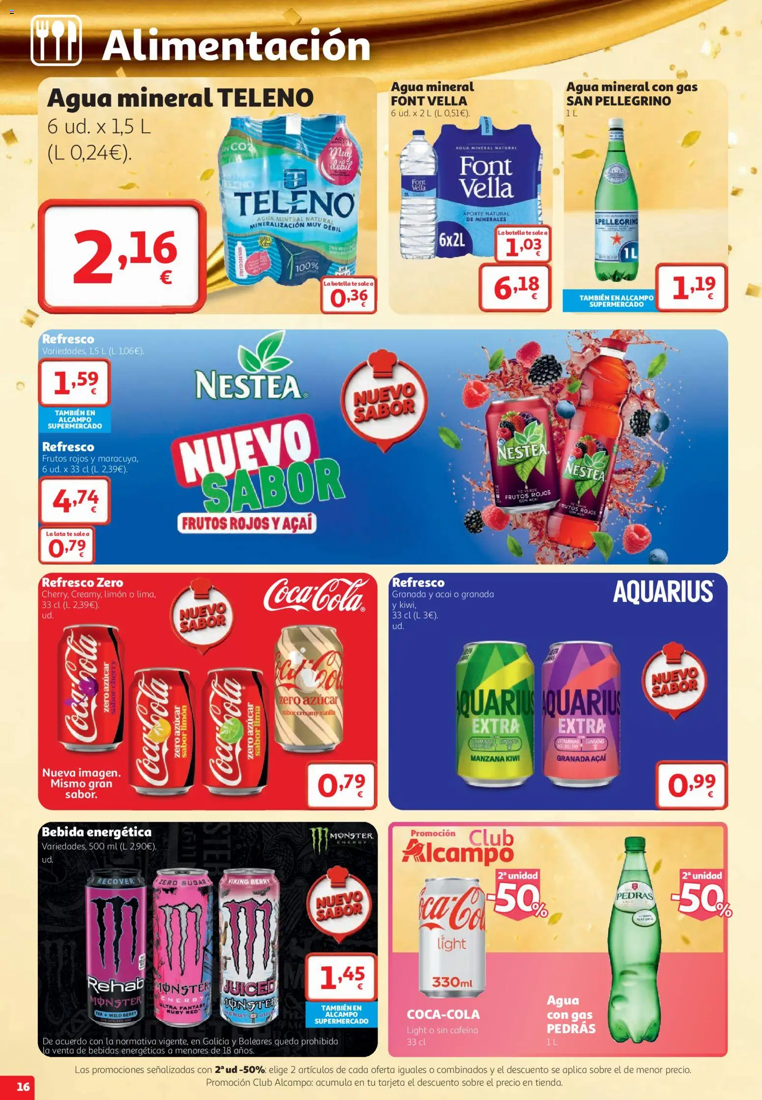 Alcampo folleto Fuenlabrada │ válido desde el 22/10/2026 | Página: 16 | Productos: Lima, Limón, Manzana, Bebidas