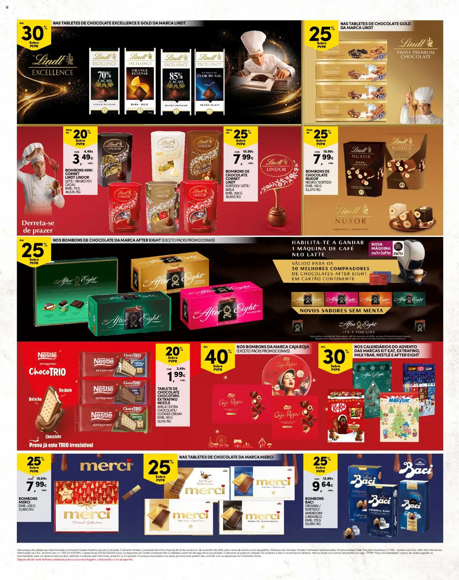 Continente folheto Madeira │ válido de 20/10/2026 | Página: 28 | Produtos: Lindt, Cacau, Sal, Chocolate