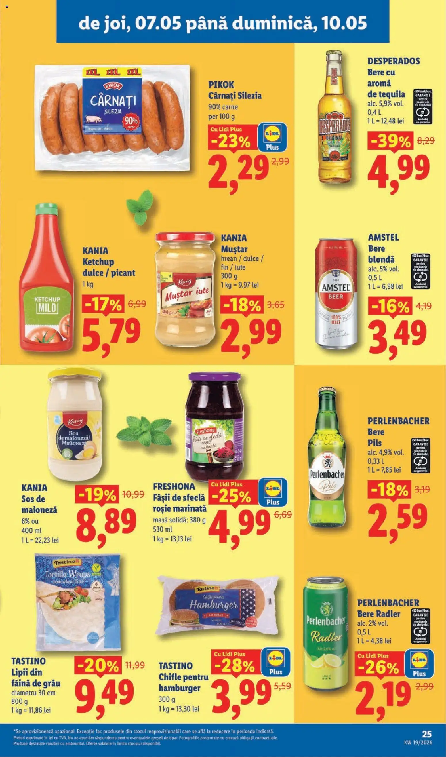 Noul catalog Lidl – valabil de la 04.05.2026 | Pagină: 25 | Produse: Eğitim çantaları, Făină, Ketchup, Cârnați