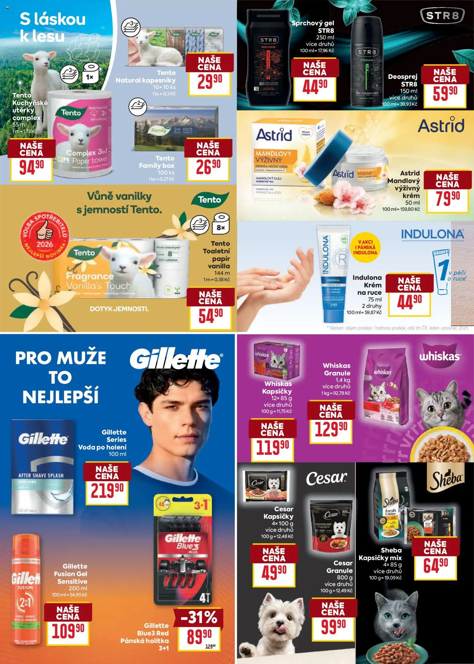 Billa leták - Vaše oblíbené značky od 12.08.2026 | Strana: 28 | Produkty: Voda po holení, Whiskas, Granule, Indulona