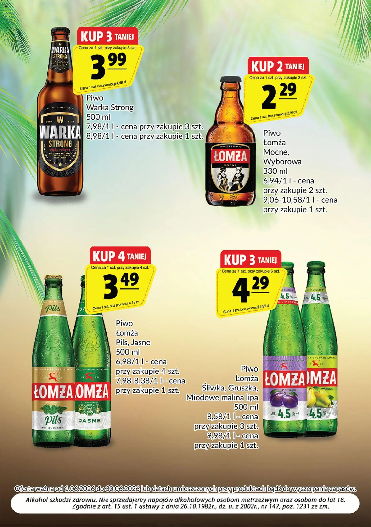 Prim Market gazetka - Oferta alkoholowa od 01.06.2026 | Strona: 6 | Produkty: Malina, Warka, Piwo, Alkohol
