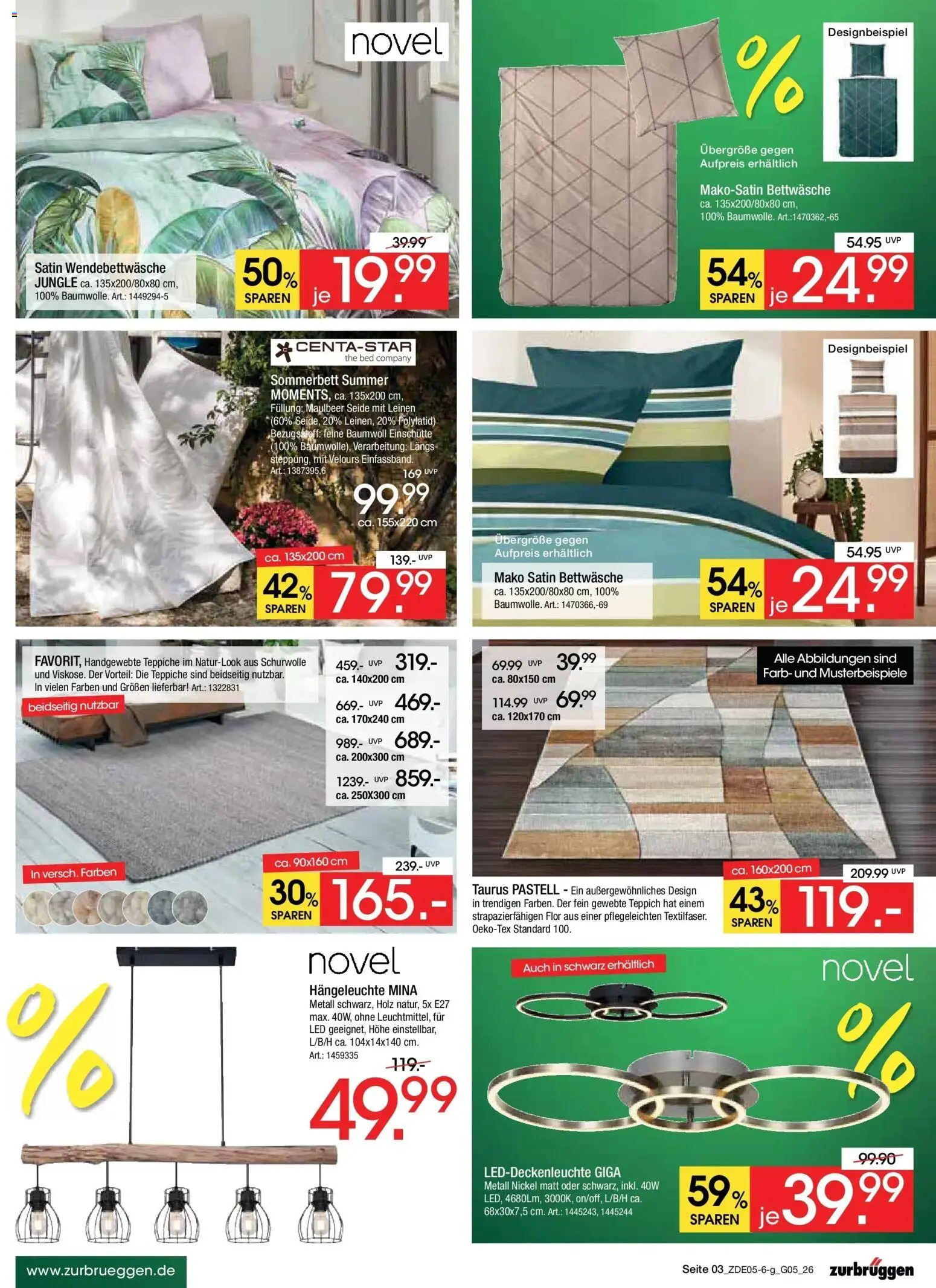 Zurbrüggen MaiDays Shopping – gültig ab 08.05.2026 | Seite: 3 | Produkte: Bettwäsche, Teppich