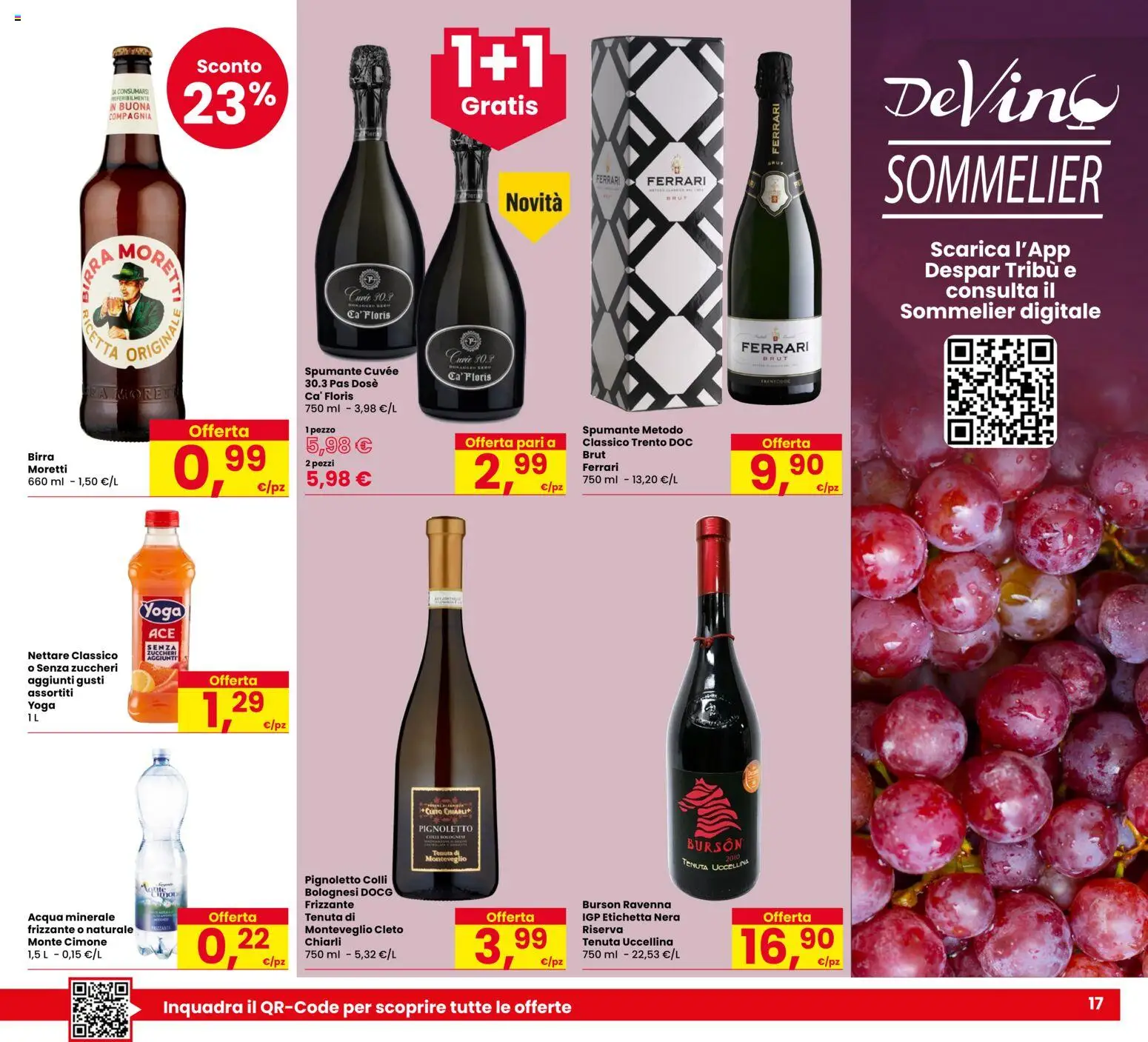 Volantino Despar del 06/10/2026 | Pagina: 17 | Prodotti: Birra, Acqua, Spumante, Acqua minerale