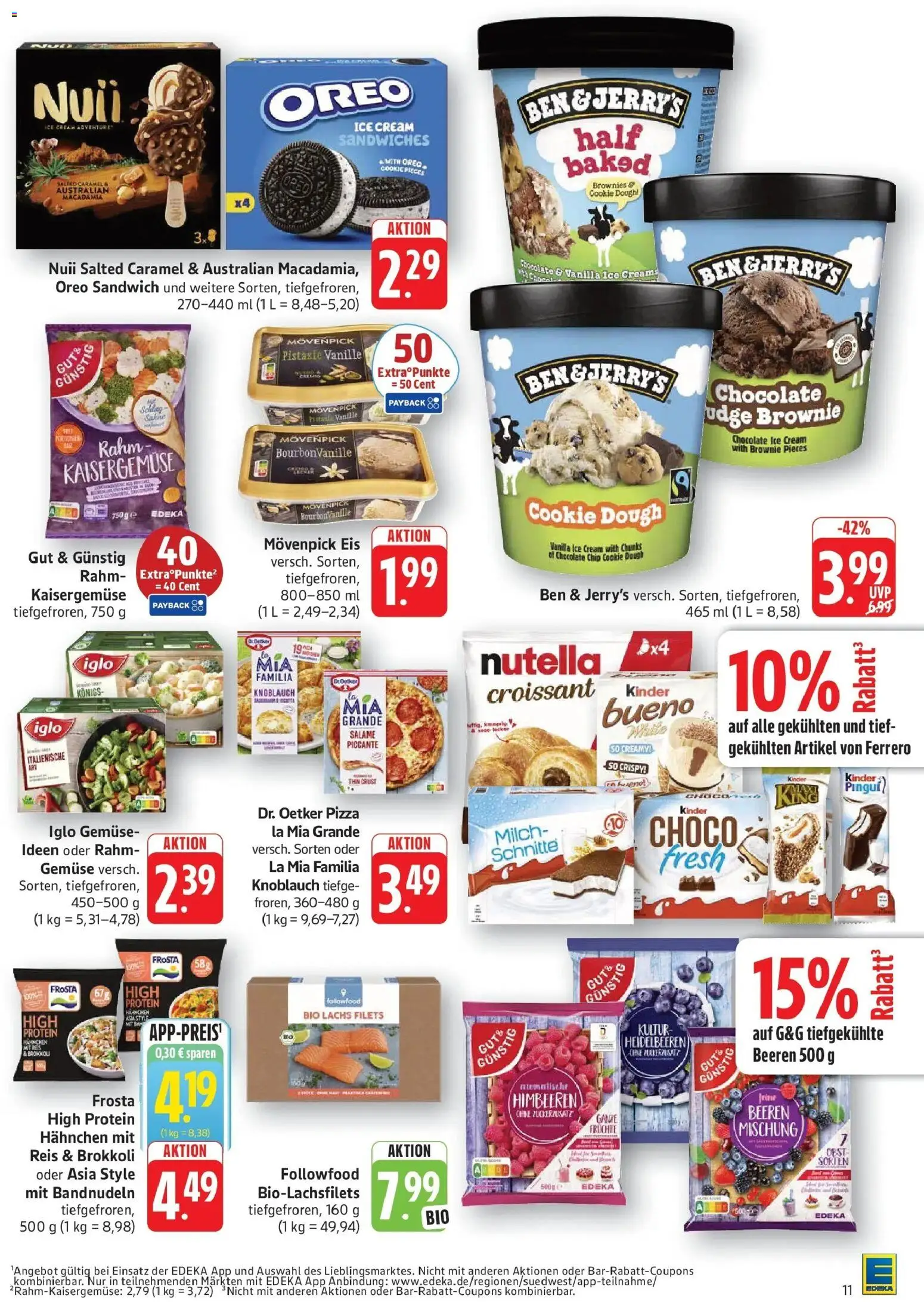 Edeka Prospekt Walldorf (ab 19.10.2026) » Angebote Online | Seite: 13 | Produkte: Frosta, Croissant, Heidelbeeren, Eis