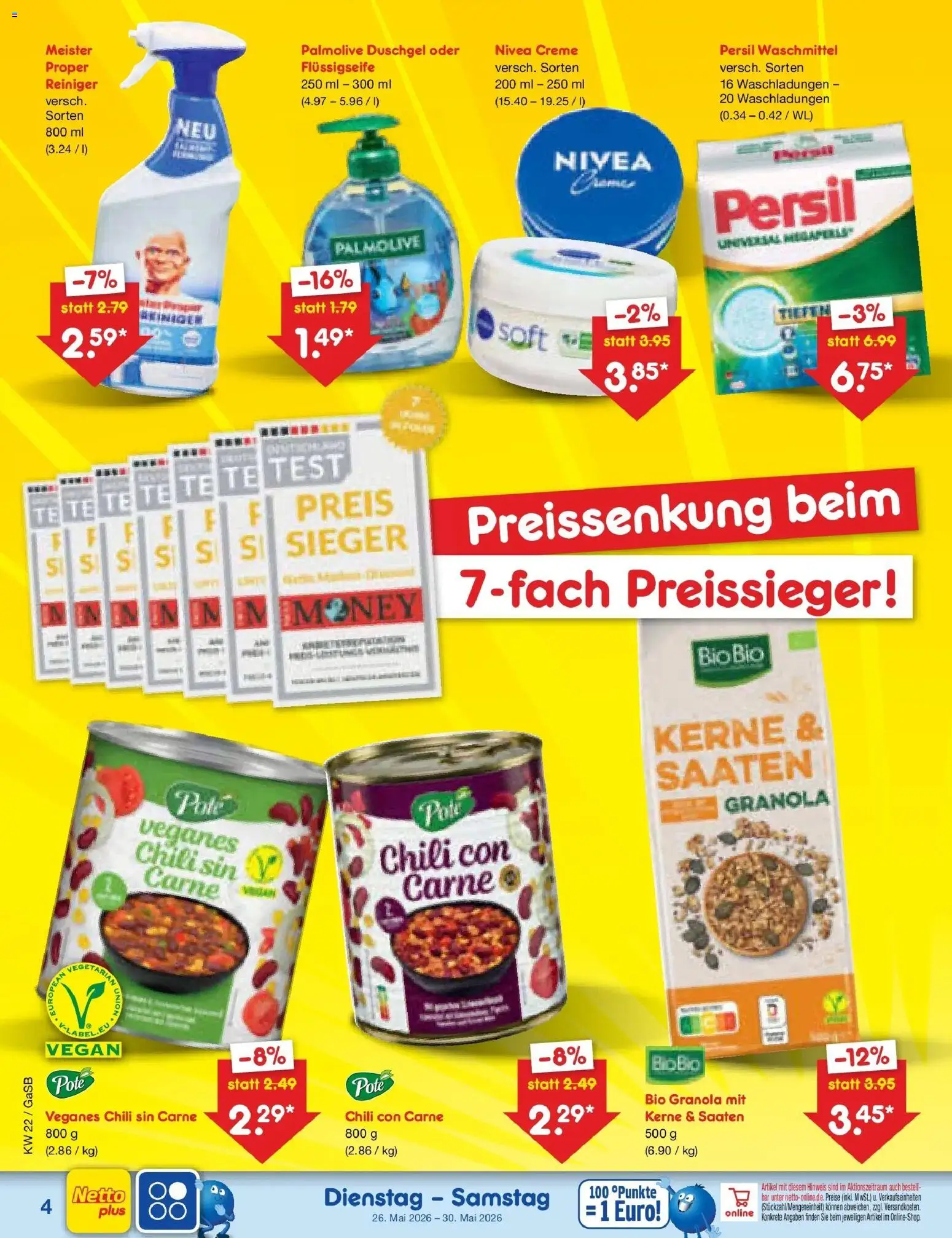 Netto Marken-Discount Prospekt Bremen-Lesum – gültig ab 26.05.2026 | Seite: 4 | Produkte: Creme, Duschgel, Waschmittel, Chili