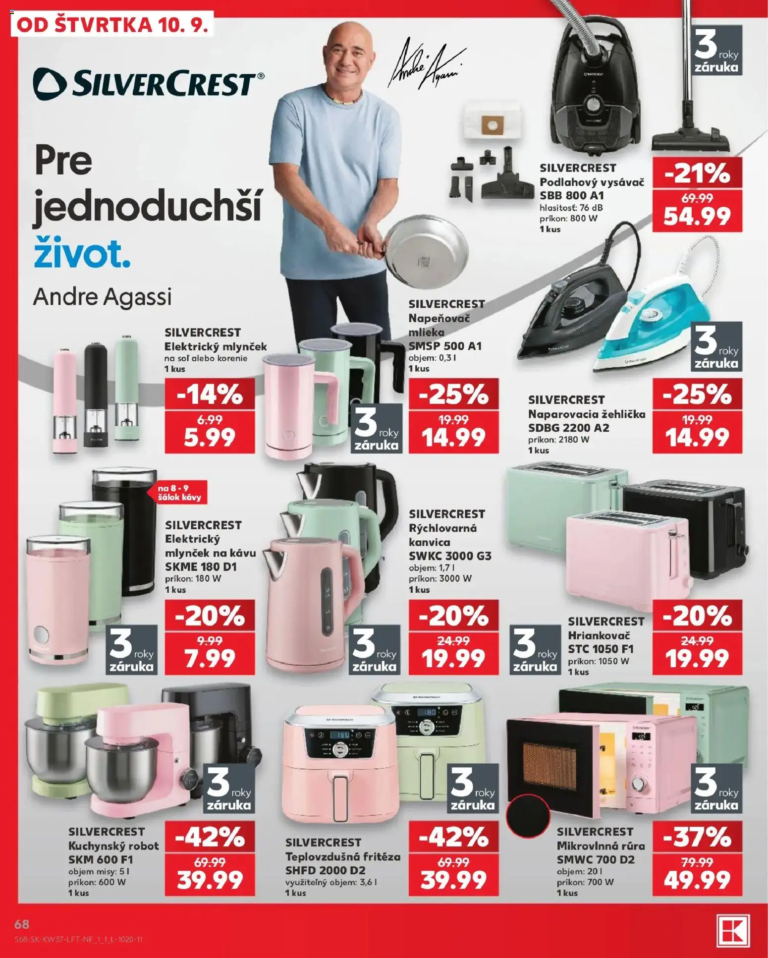 Nové Kaufland akcie – leták je platný od 10.09.2026 | Strana: 68 | Produkty: Naparovacia žehlička, Fritéza, Teplovzdušná frítéza, Kuchynský robot