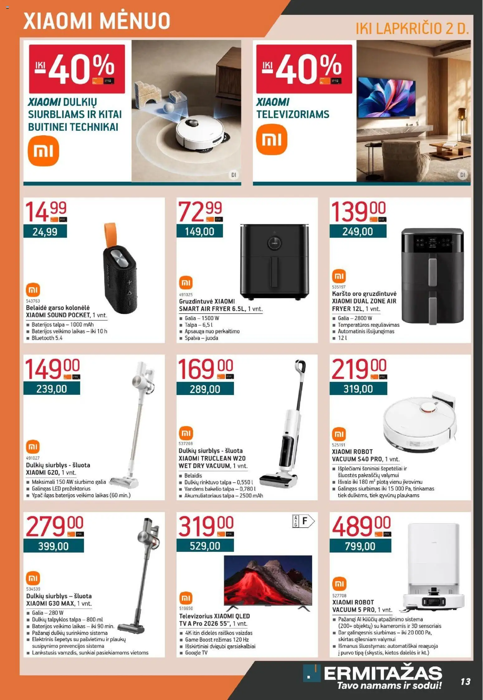 ERMITAŽAS akcijos nuo 2026.10.01 | Puslapis: 13 | Prekių: Tv, Televizorius, Kolonėlė, Baterijos