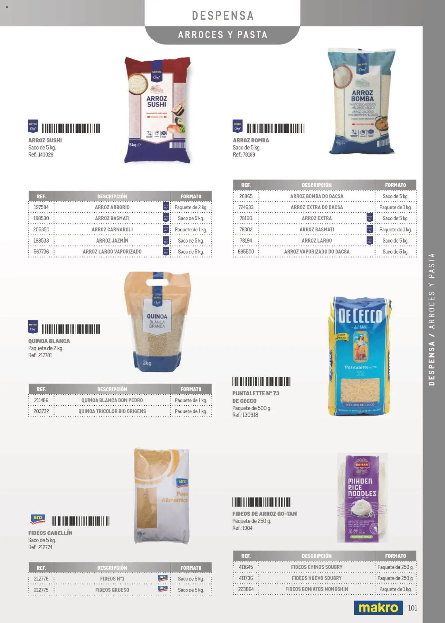 Makro Especial Carta y Menú │ válido desde el 06/07/2026 | Página: 101 | Productos: Fideos, Fideos de arroz, Ξινό, Ντουλάπα ρούχων